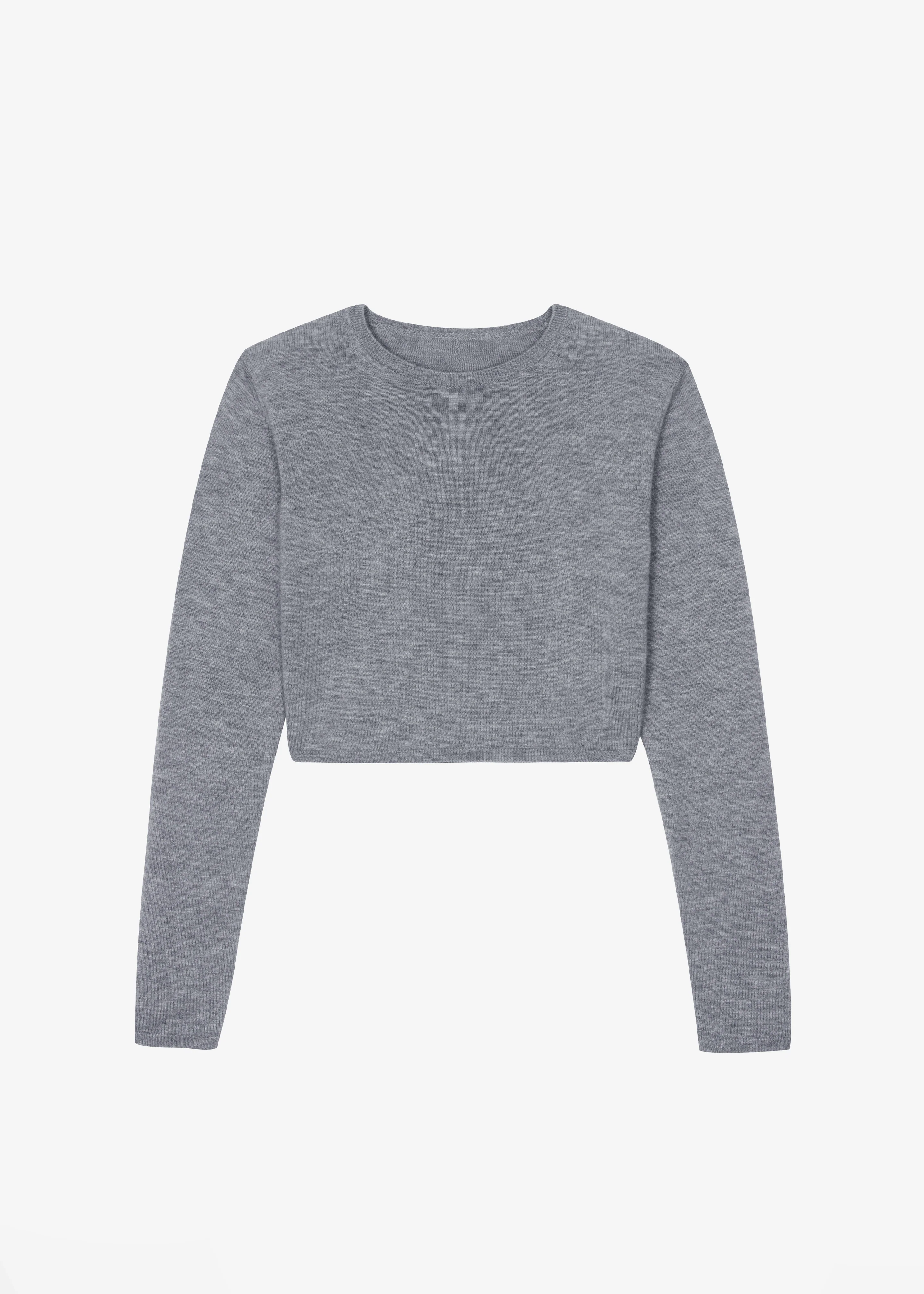 Veer Zip Cropped Sweater - Grey - Image 7