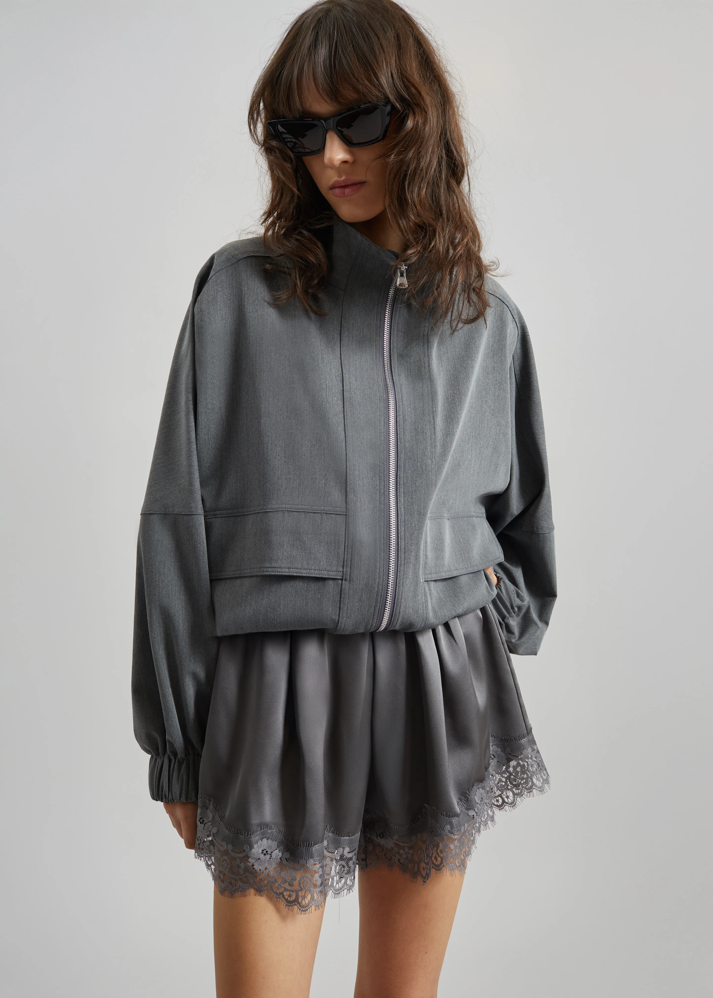 Veere Blouson Jacket - Grey - Image 5