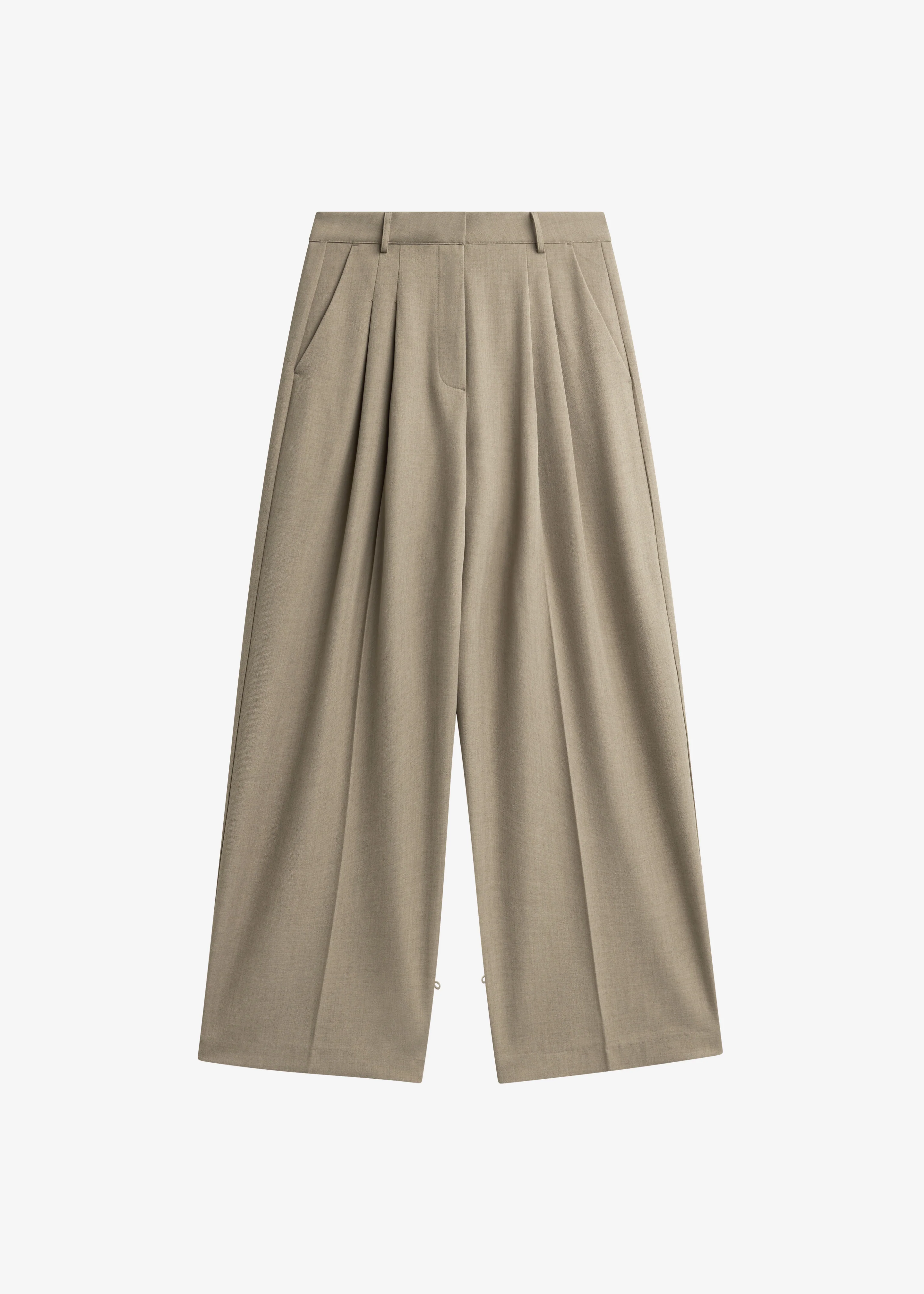 Venlo Pleated Trousers - Beige - Image 9