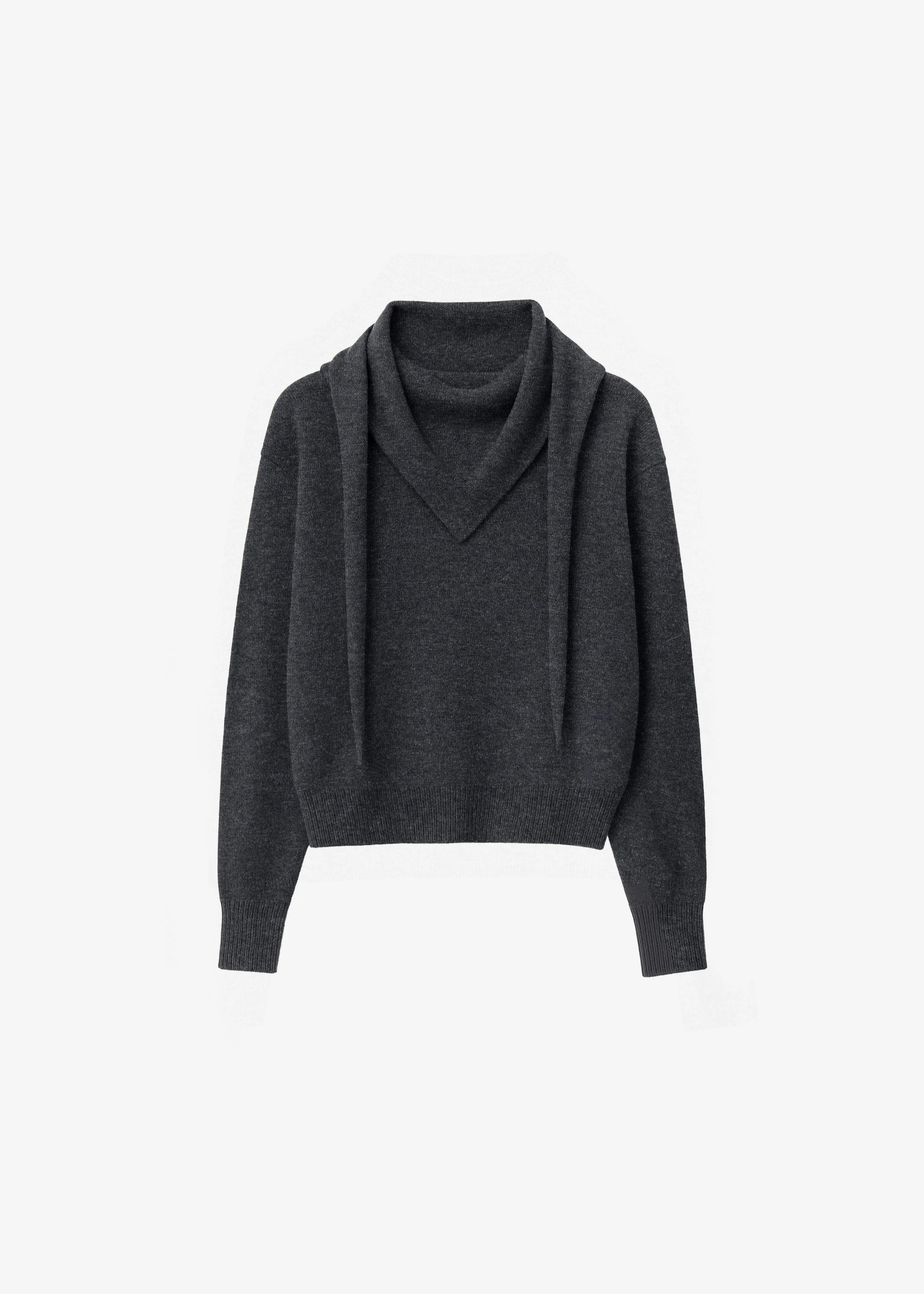 Vermont Scarf Sweater - Charcoal - Image 7