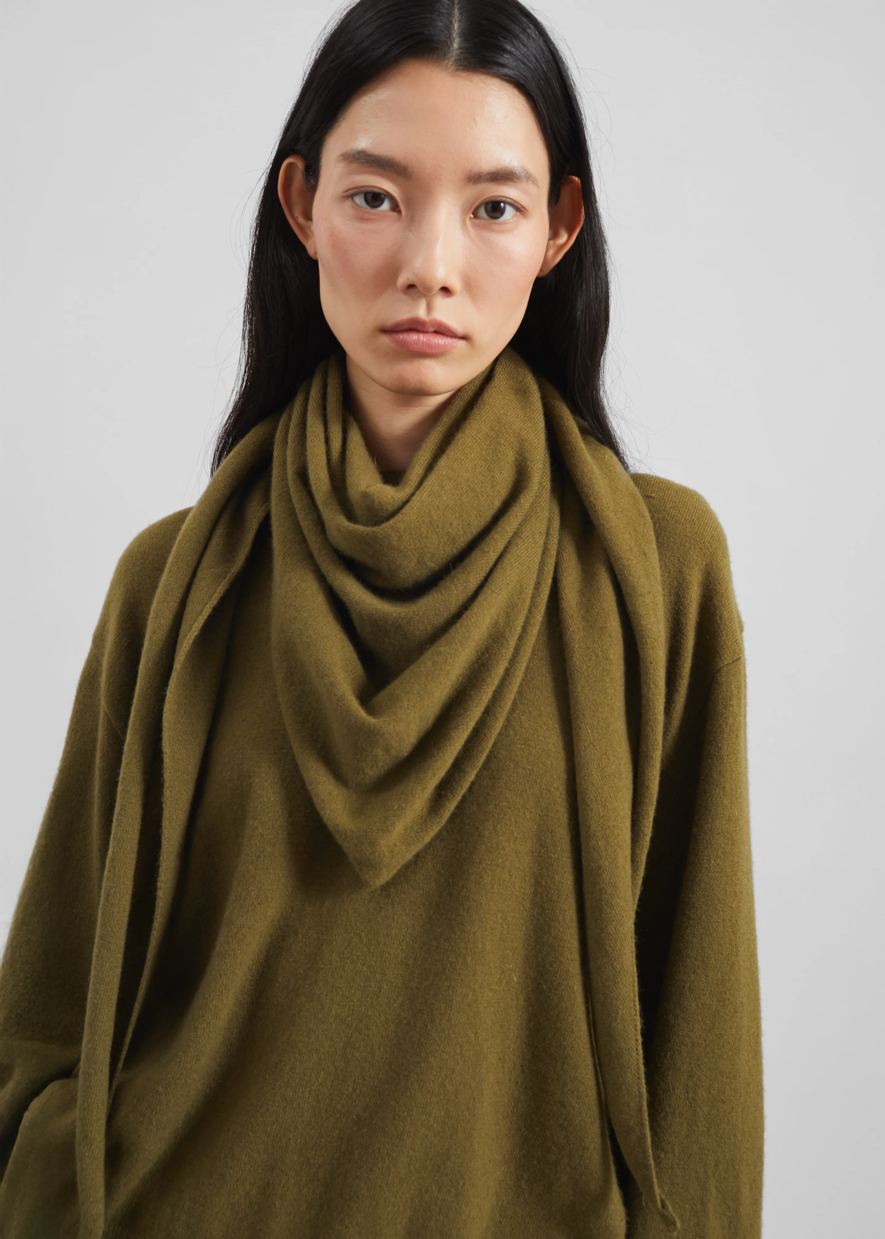 Vermont Scarf Sweater - Olive - Image 4