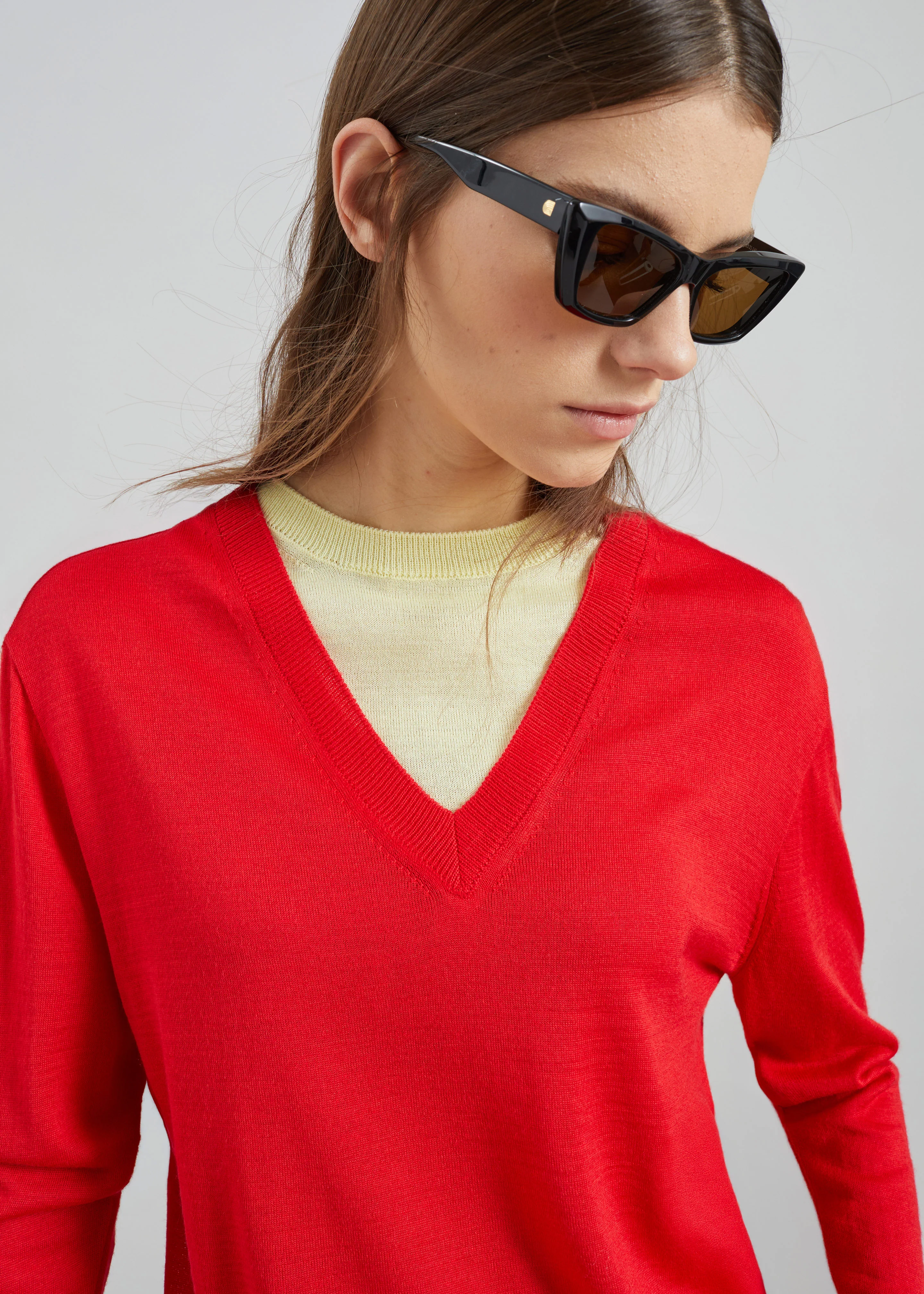 Vernon Layered Knit Pullover - Red - Image 2