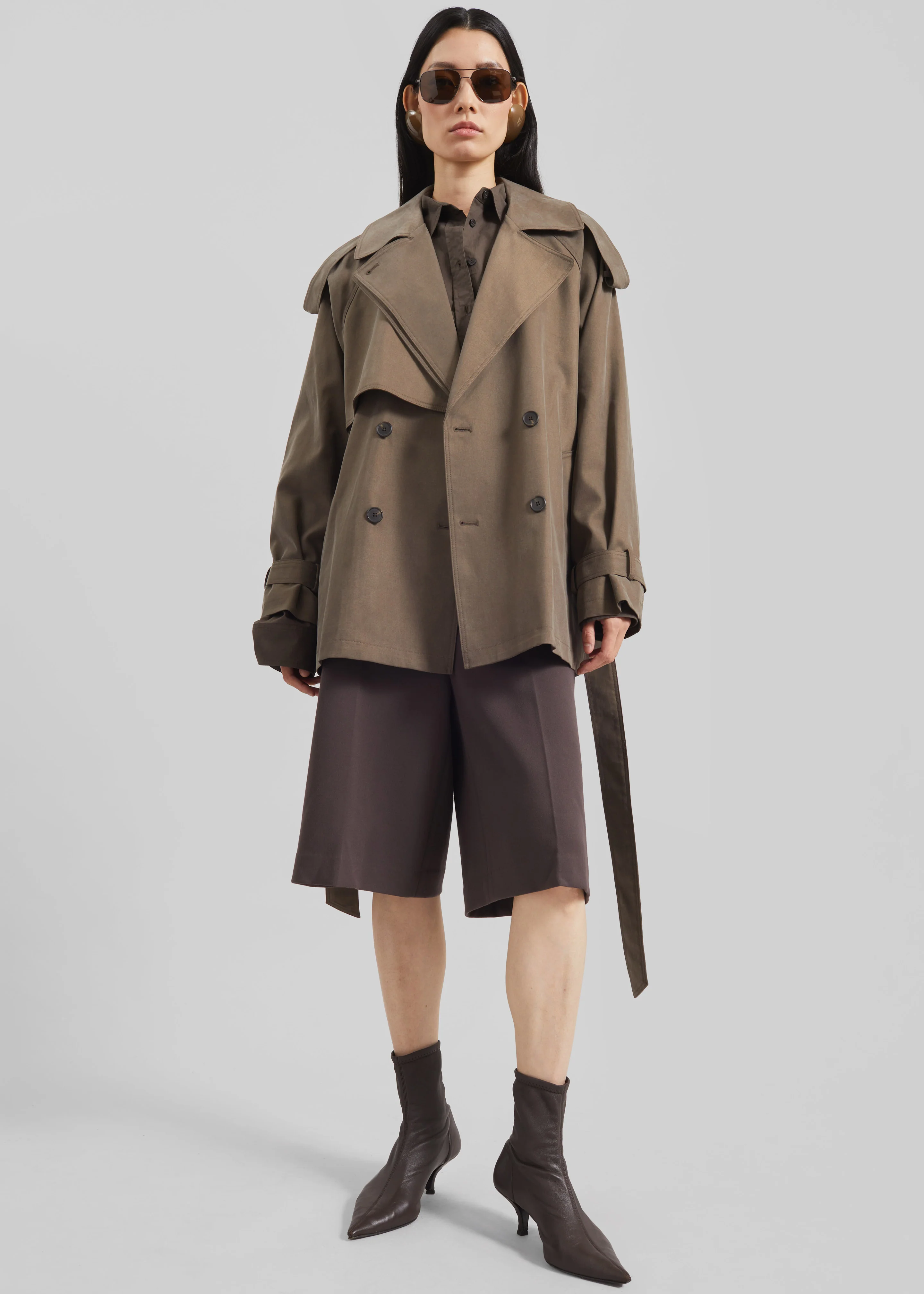 Vesoul Short Trench - Brown - Image 3