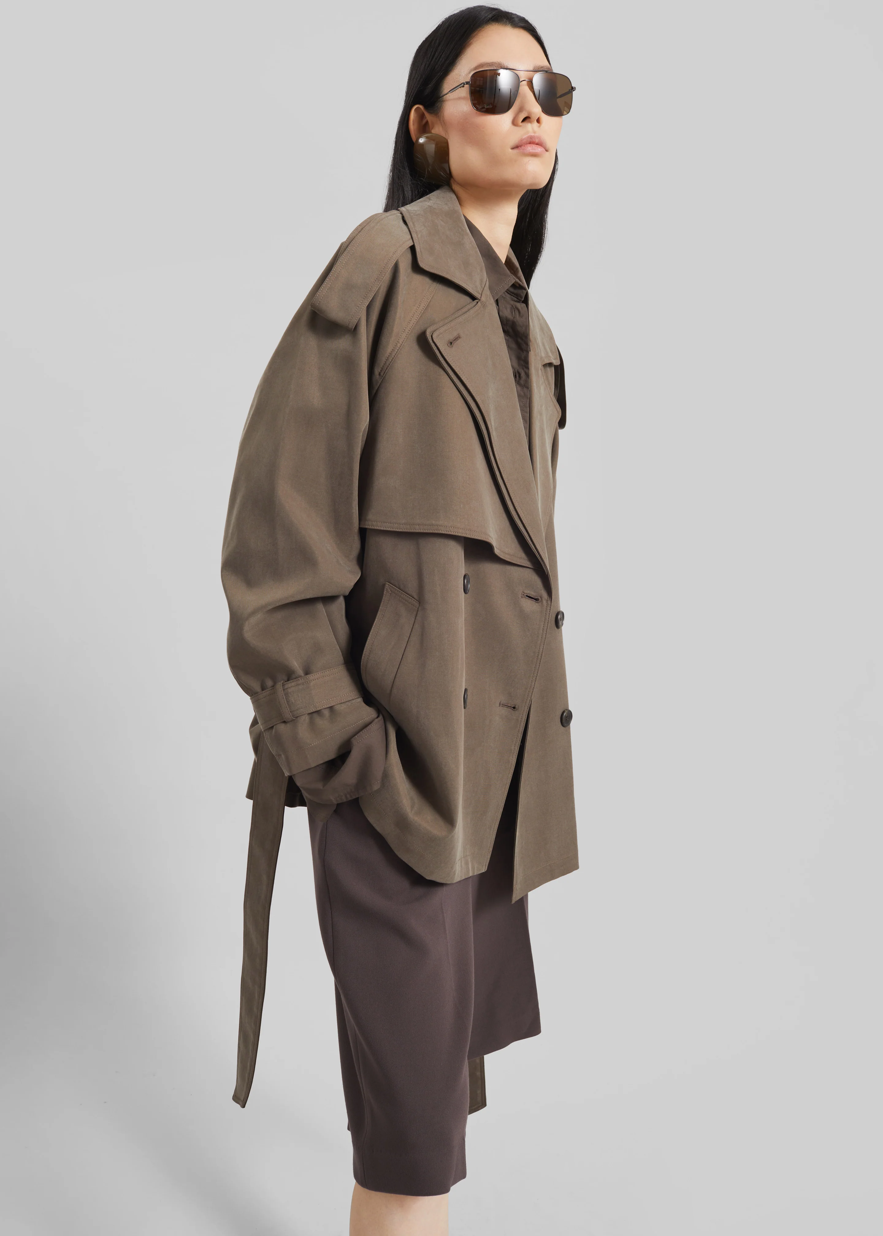 Vesoul Short Trench - Brown - Image 5