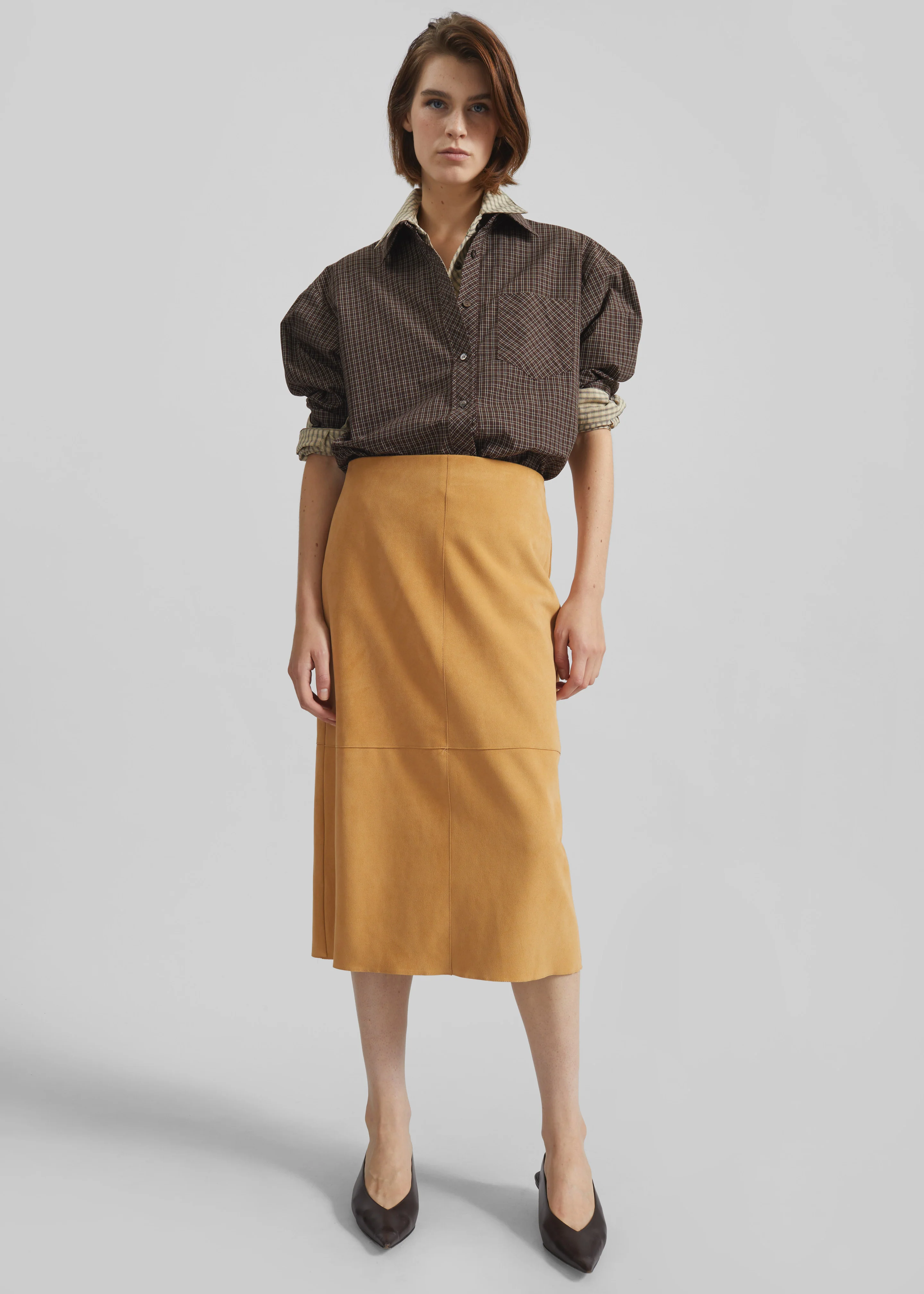 Vesta Cotton Shirt - Brown Plaid - Image 5