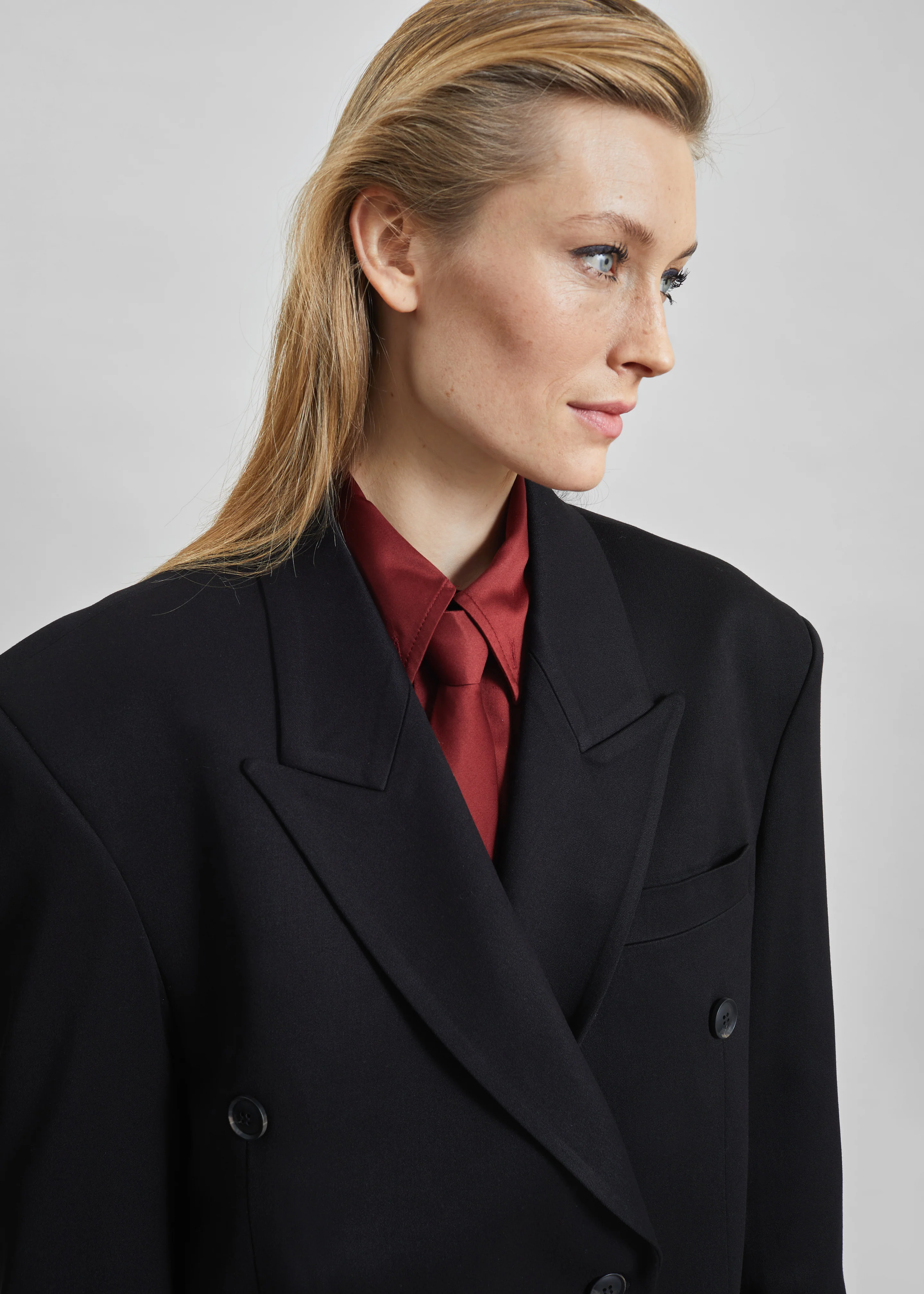 Vester Double-Breasted Blazer - Black - Image 5