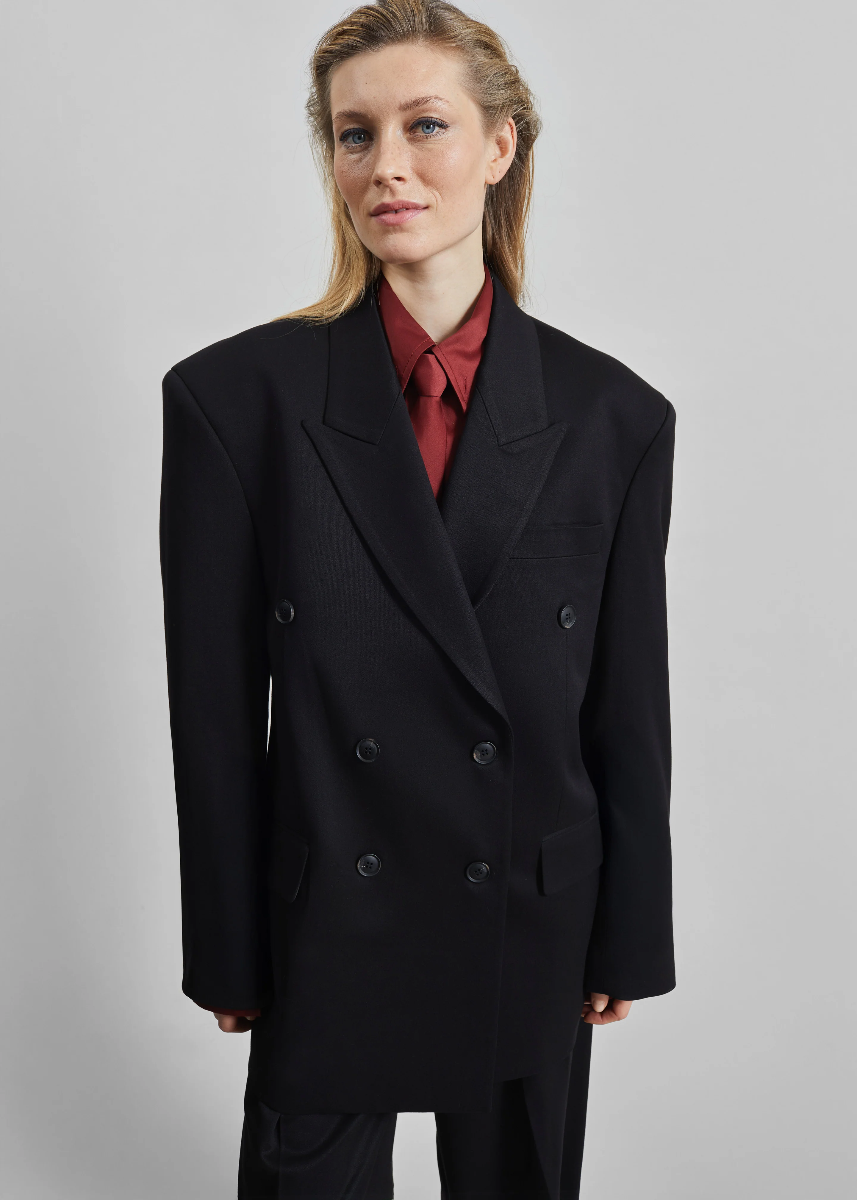 Vester Double-Breasted Blazer - Black - Image 6