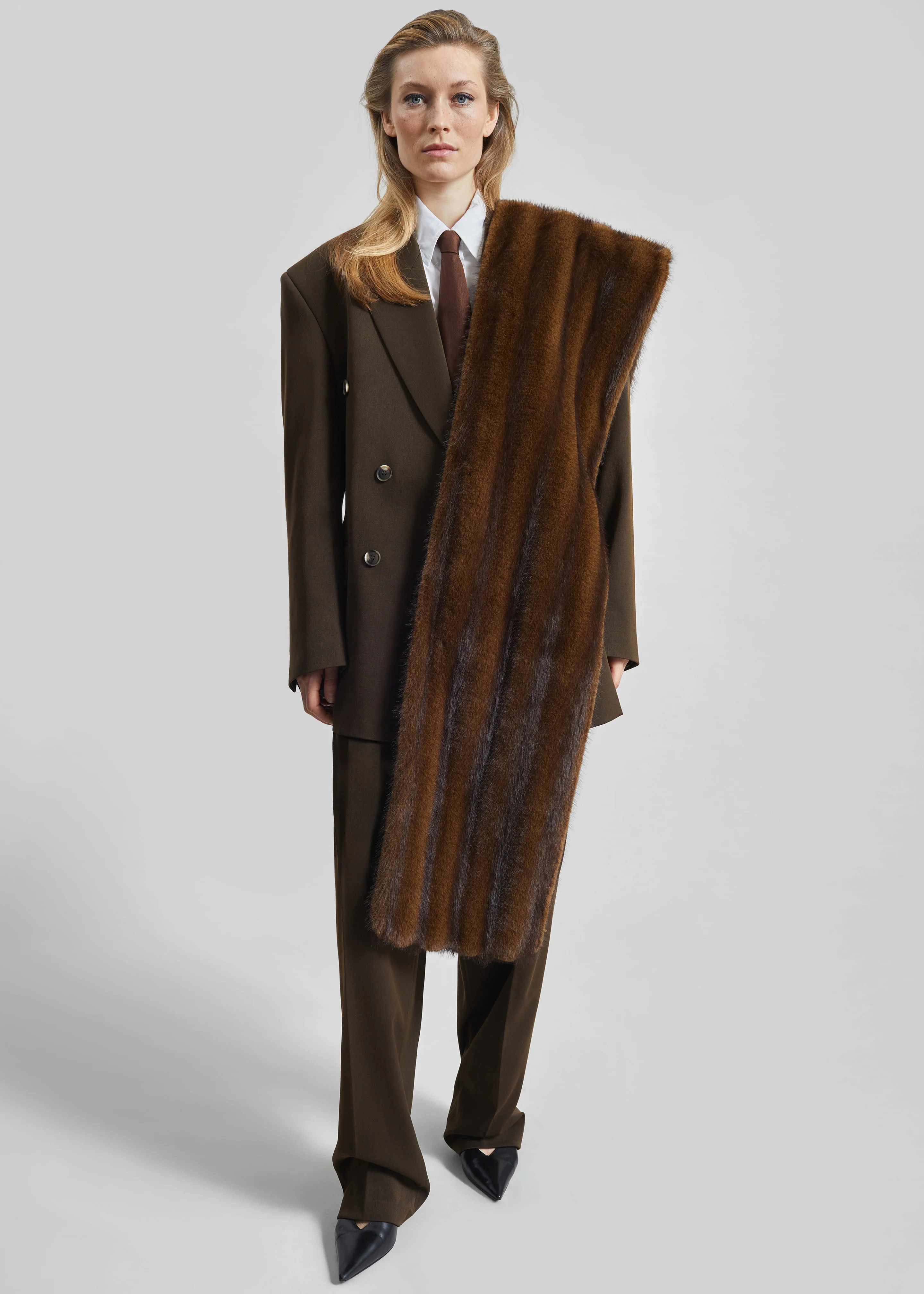 Vester Double-Breasted Blazer - Brown - Image 2