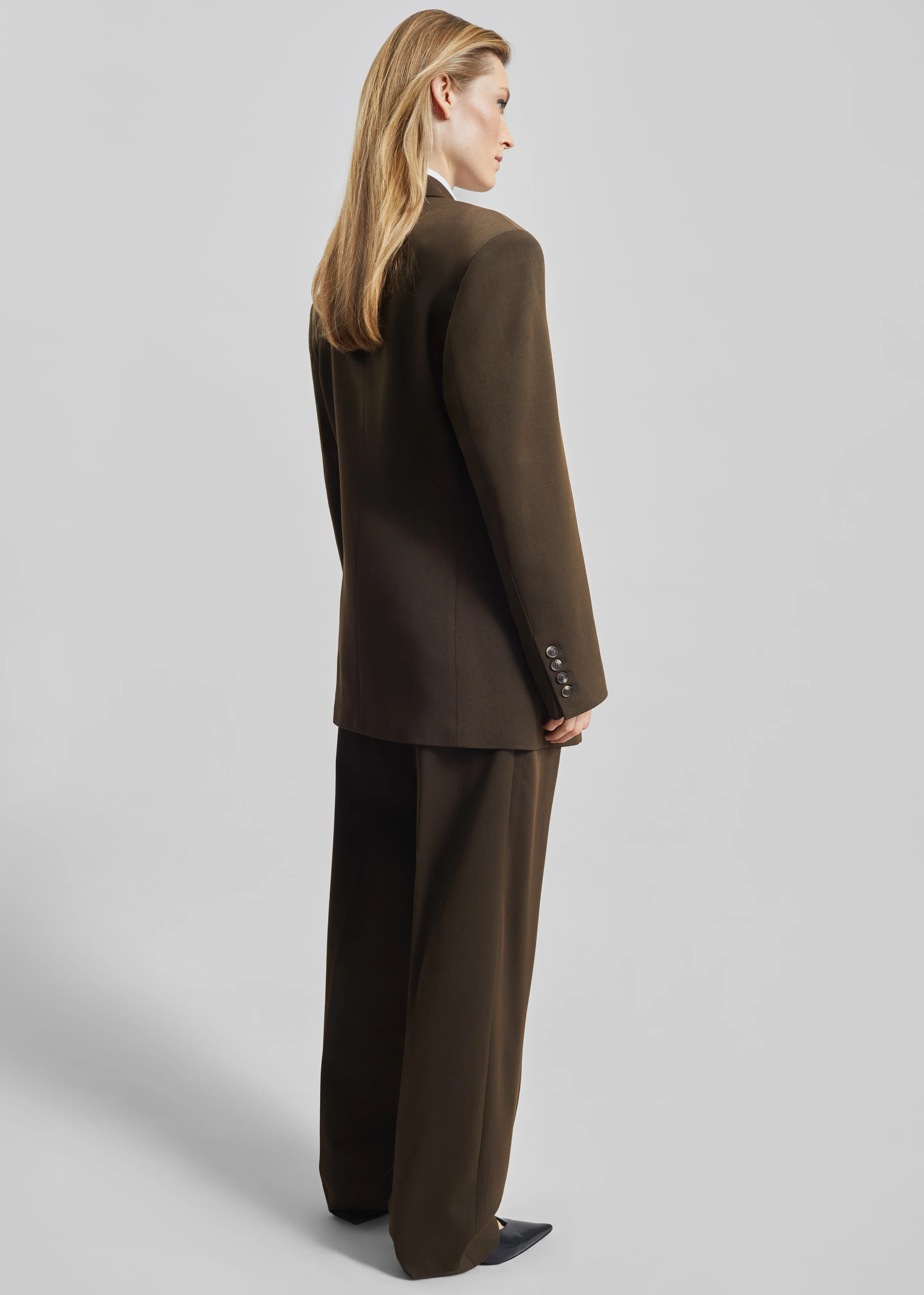 Vester Double-Breasted Blazer - Brown - Image 9
