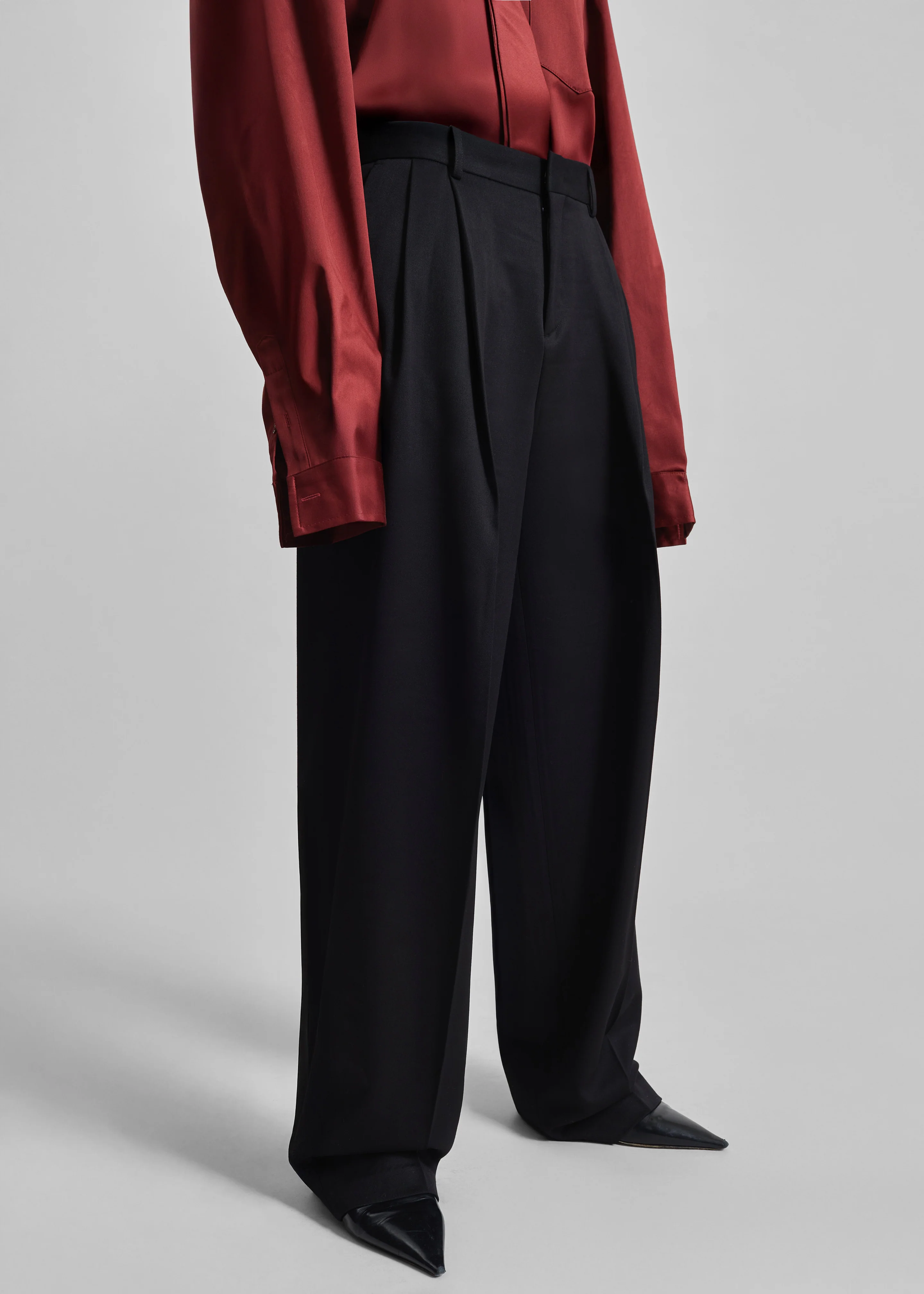 Vester Pleated Trousers - Black - Image 5