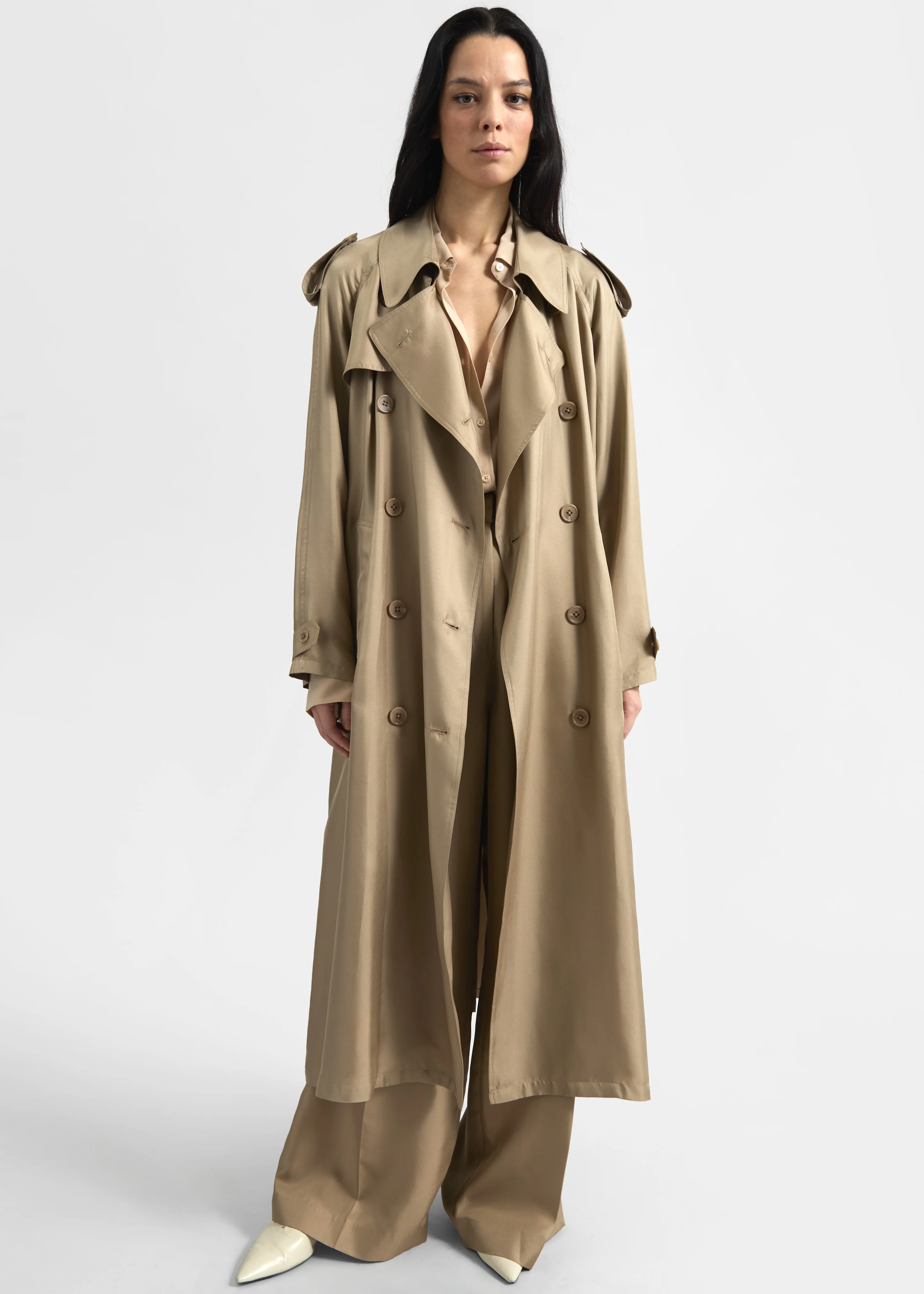 Veyron Silk Trench - Beige - Image 4