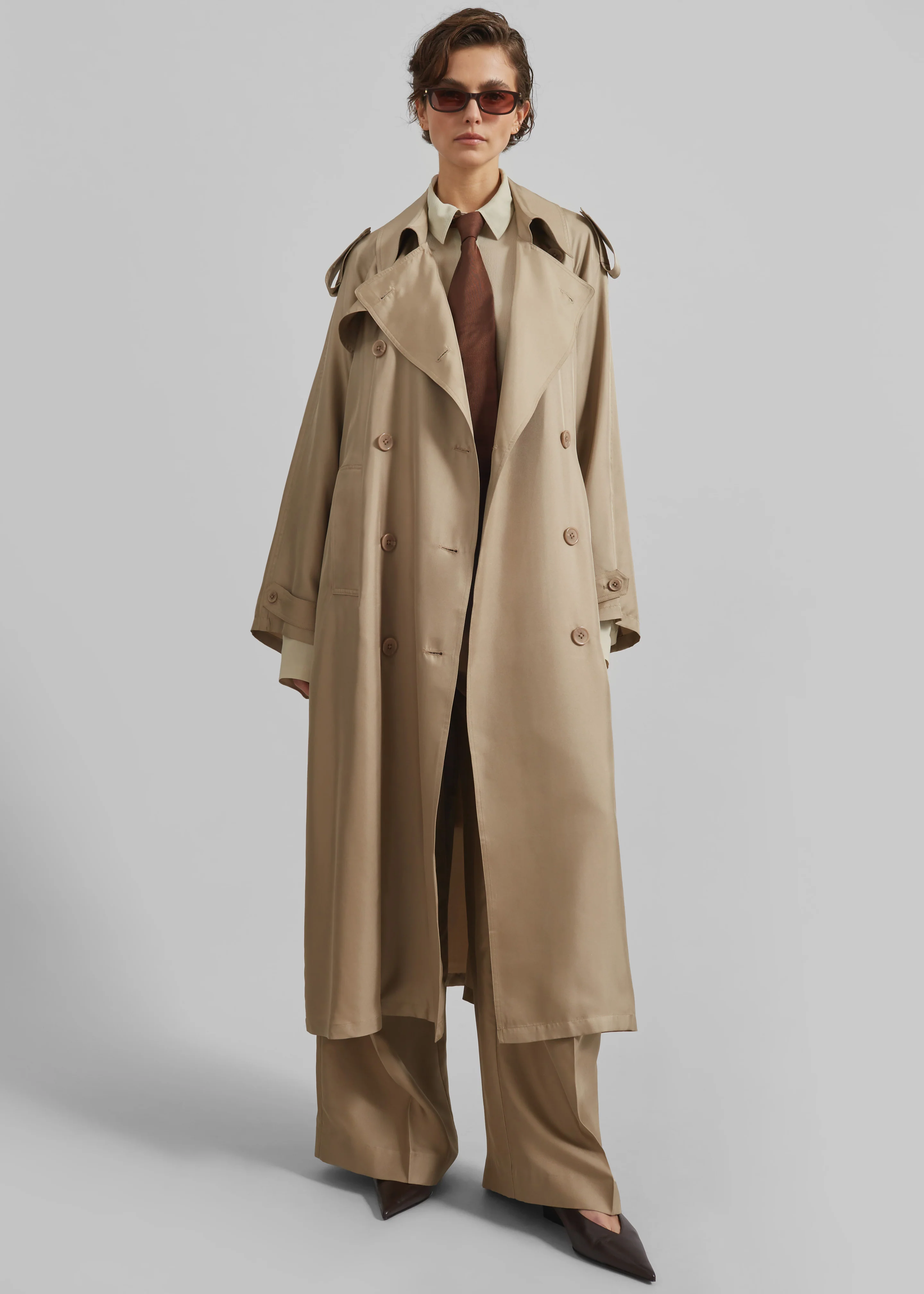 Veyron Silk Trench - Beige - Image 6