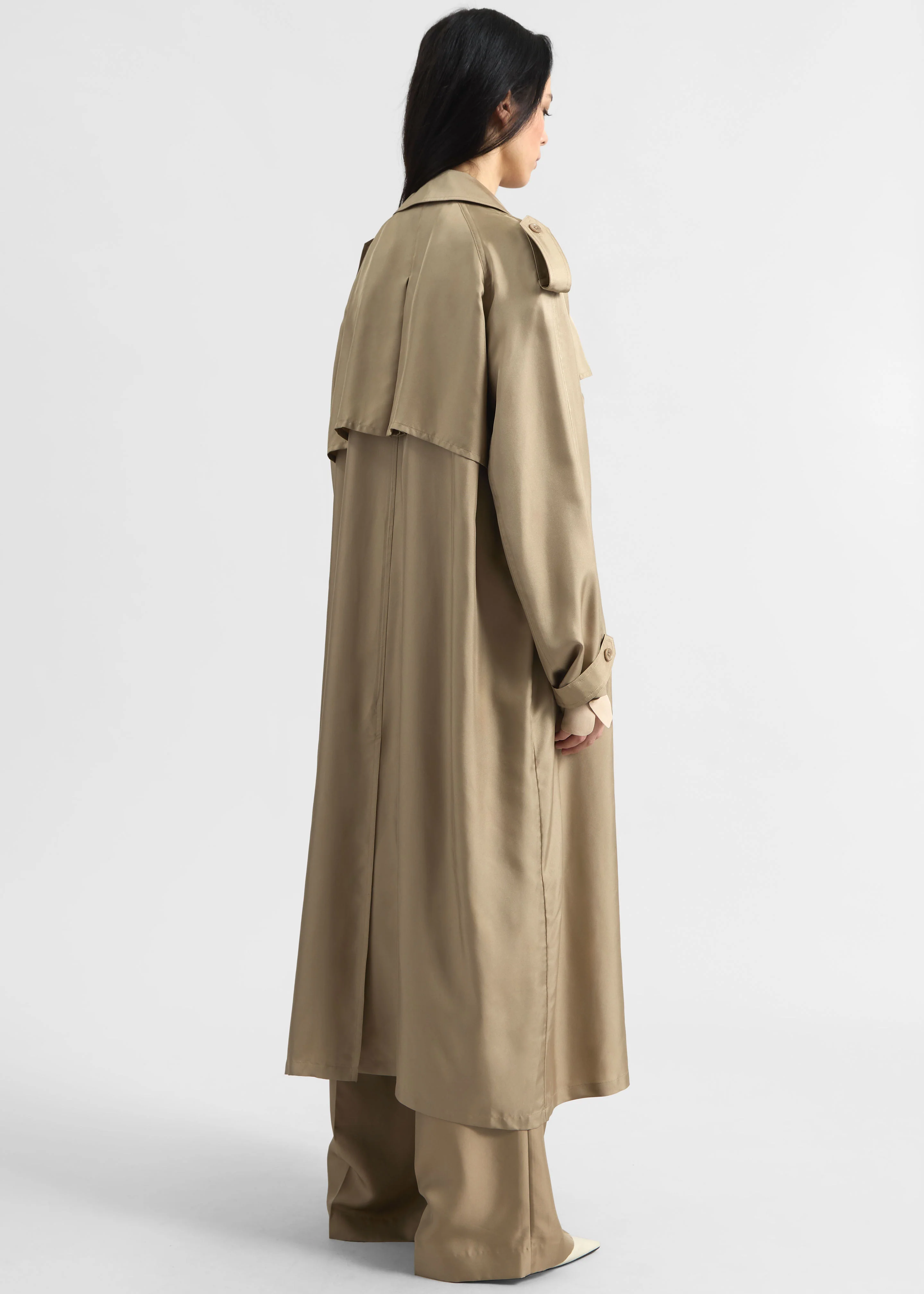Veyron Silk Trench - Beige - Image 7