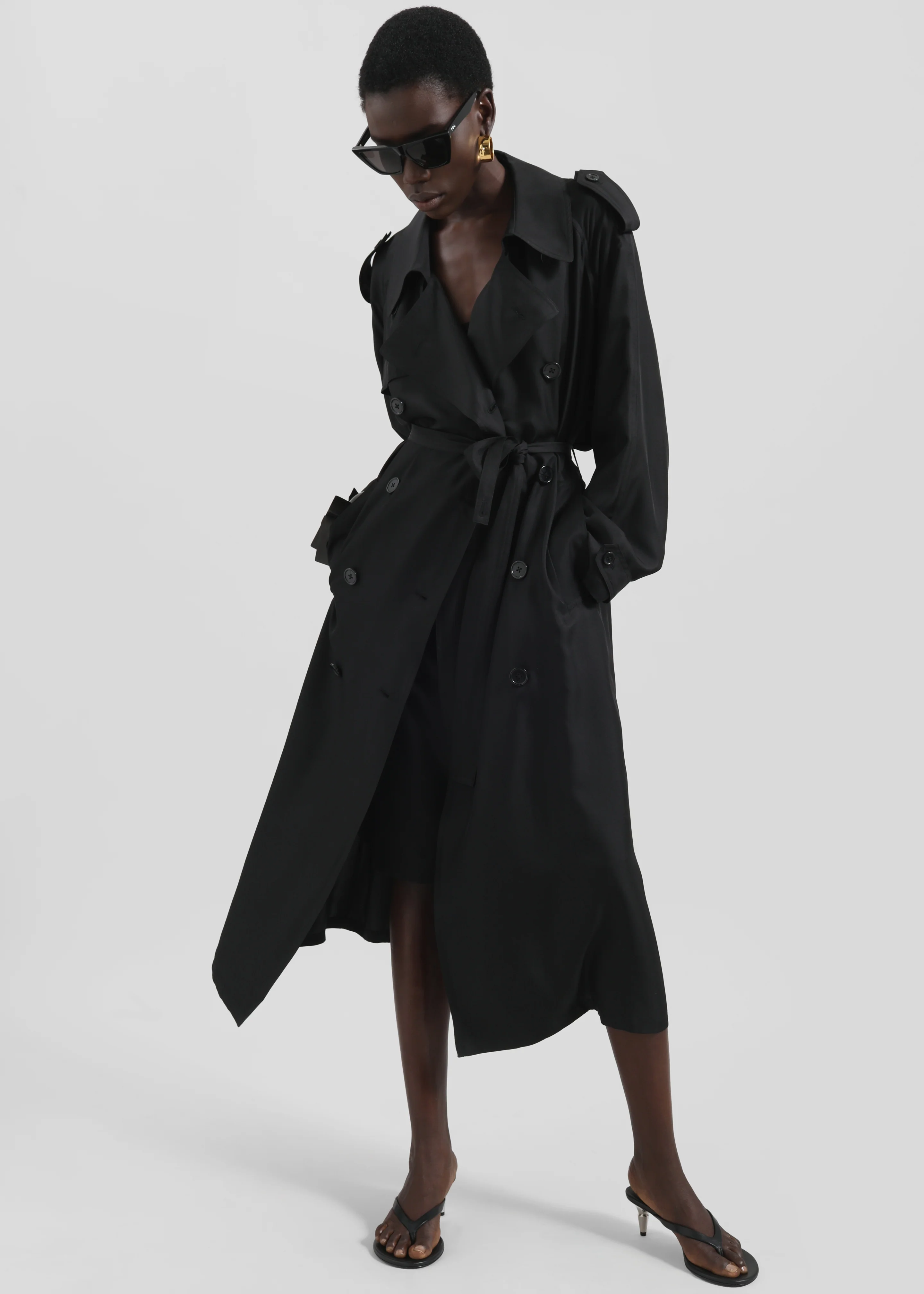 Veyron Silk Trench - Black