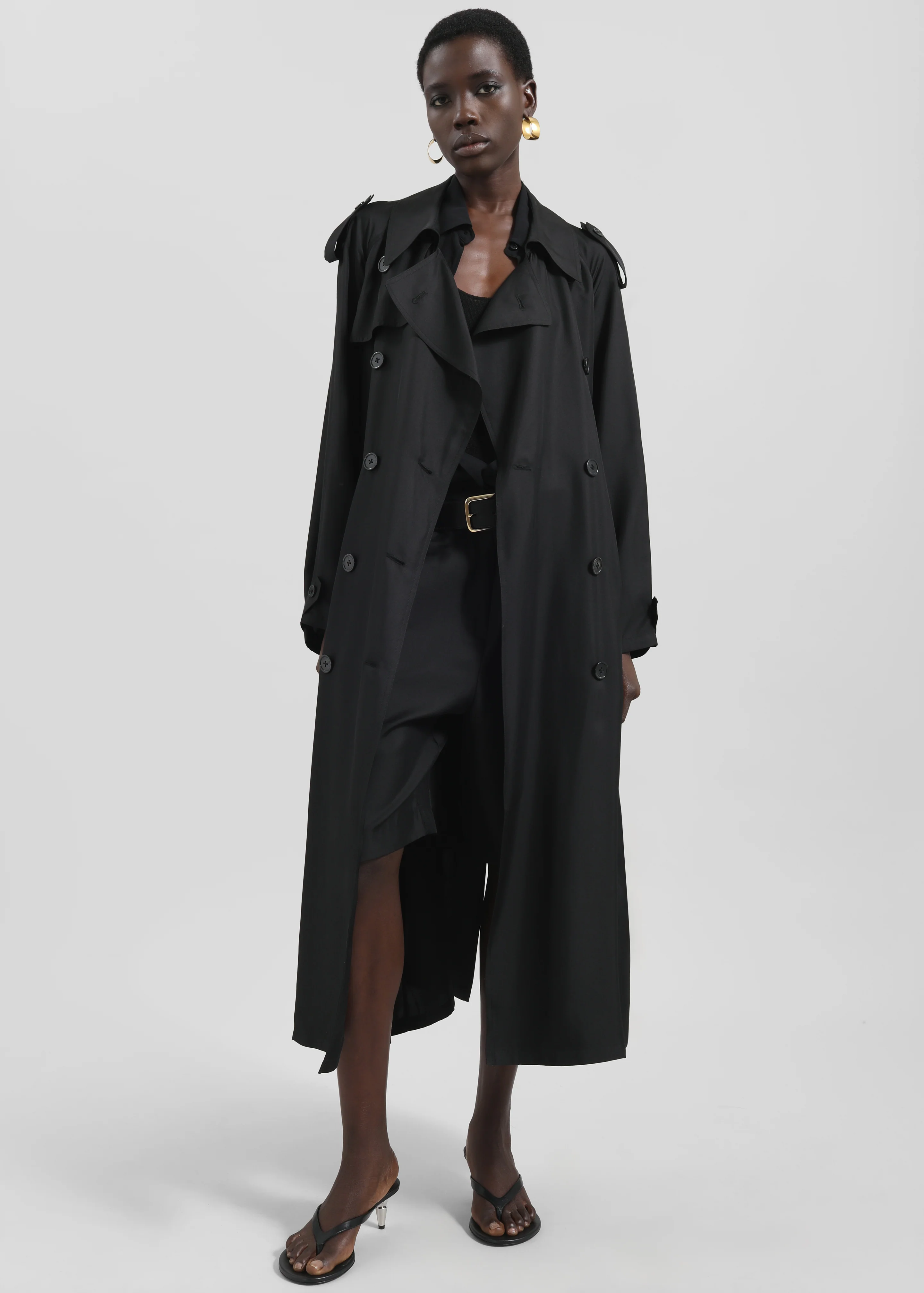 Veyron Silk Trench - Black - Image 3