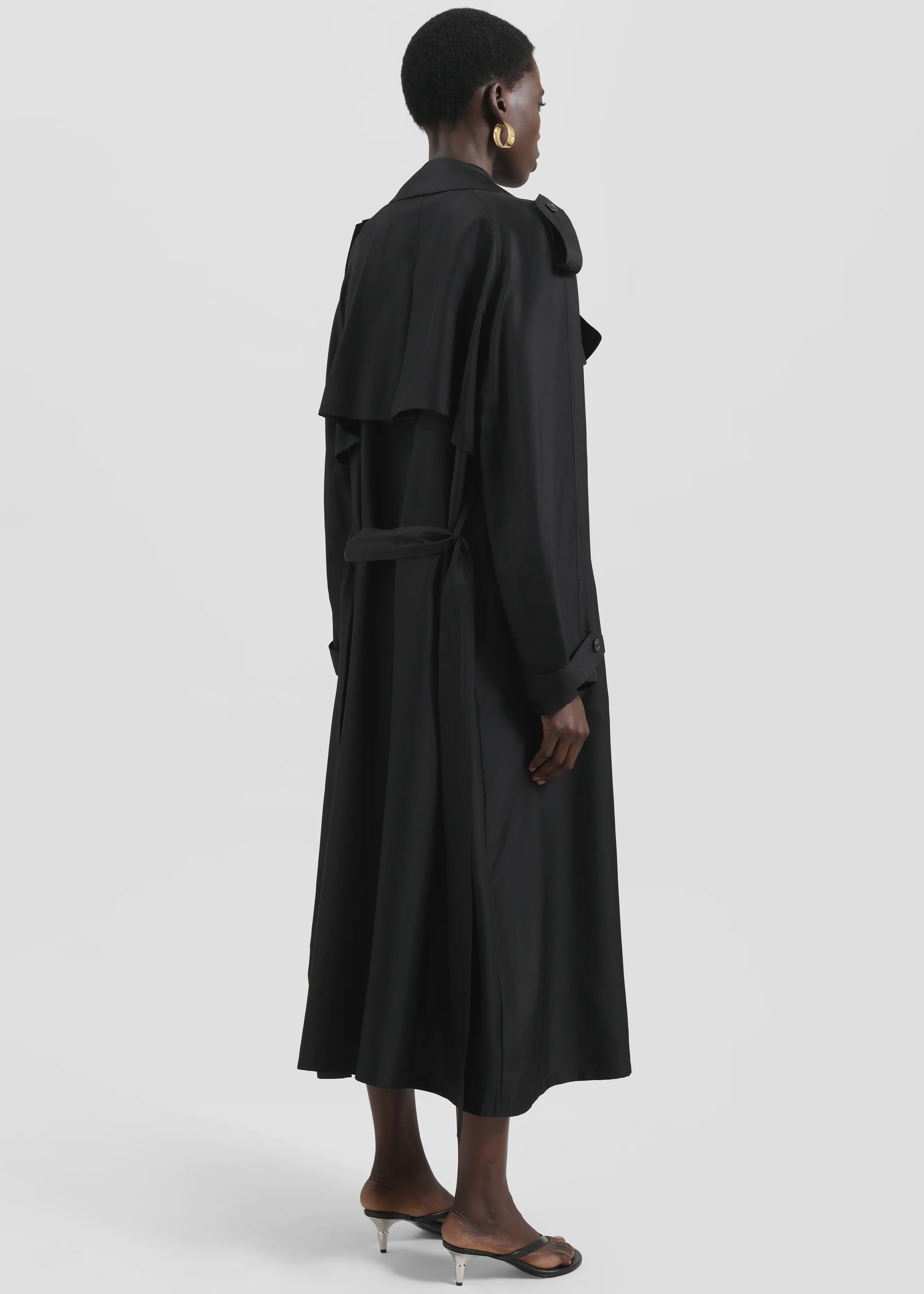 Veyron Silk Trench - Black - Image 6
