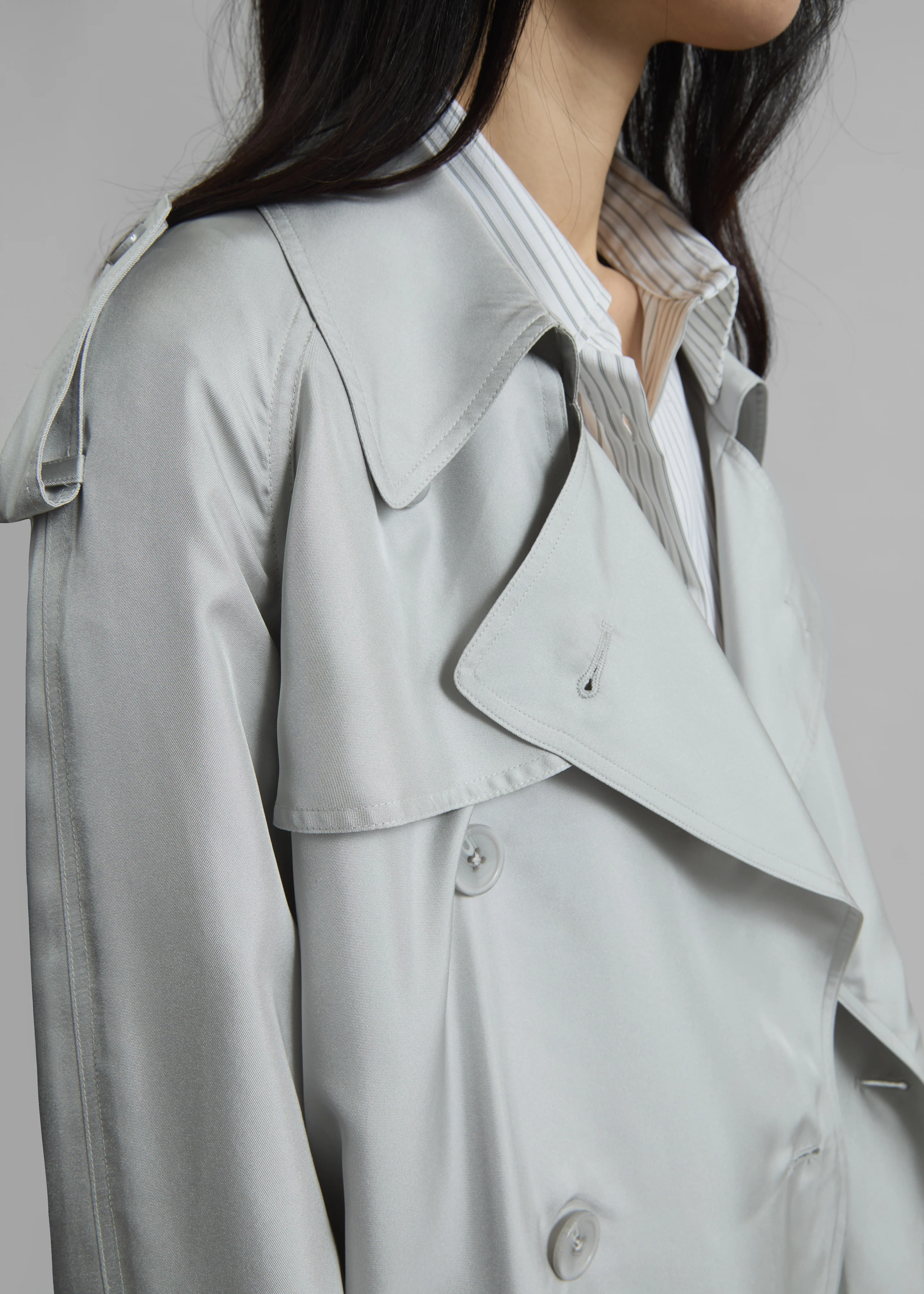 Veyron Silk Trench - Grey - Image 4