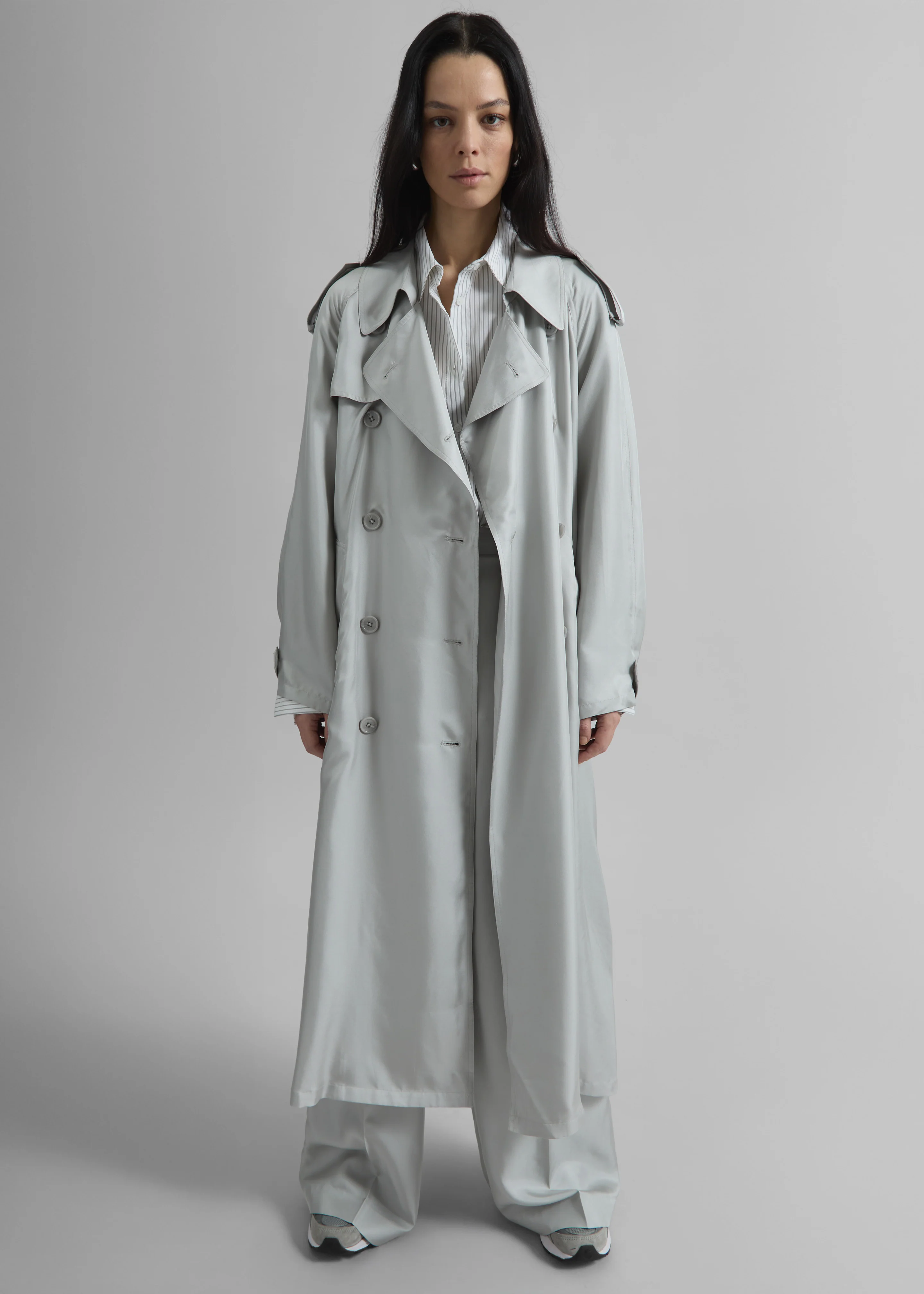 Veyron Silk Trench - Grey - Image 5
