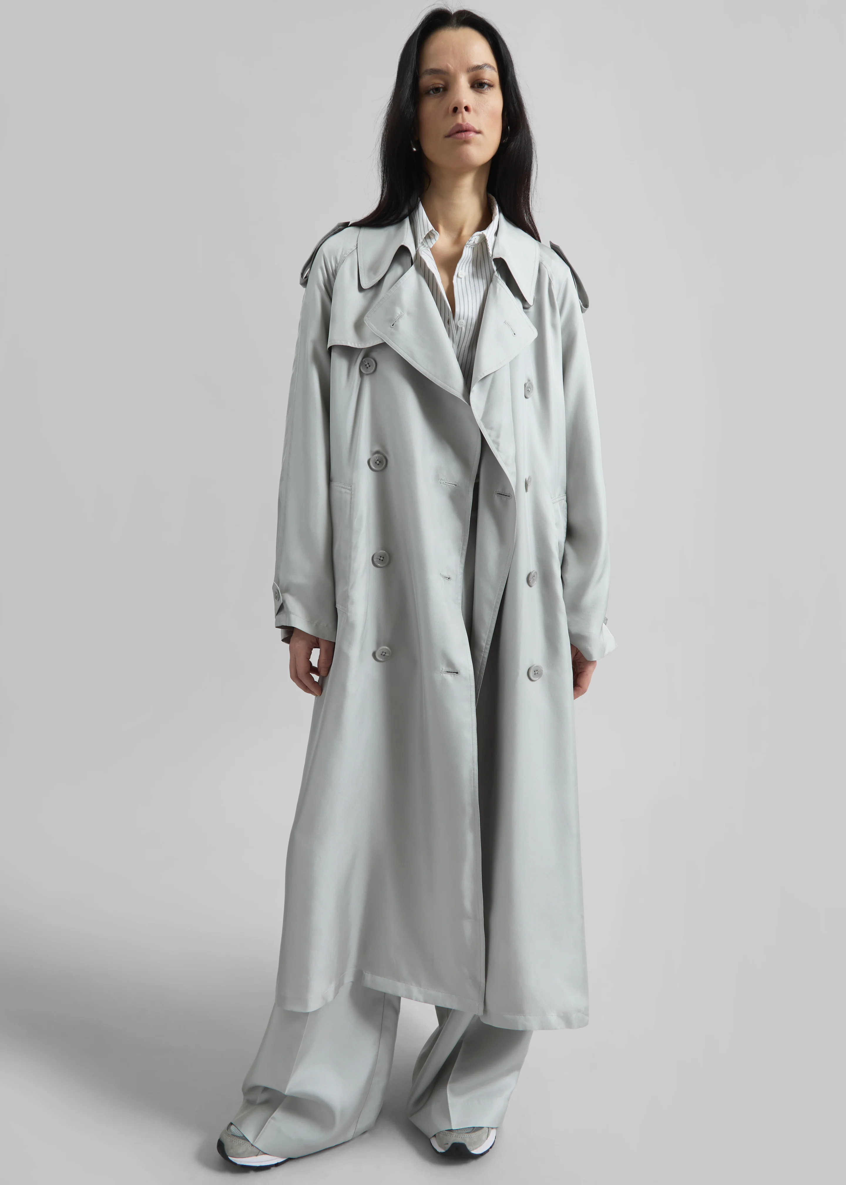 Veyron Silk Trench - Grey - Image 7