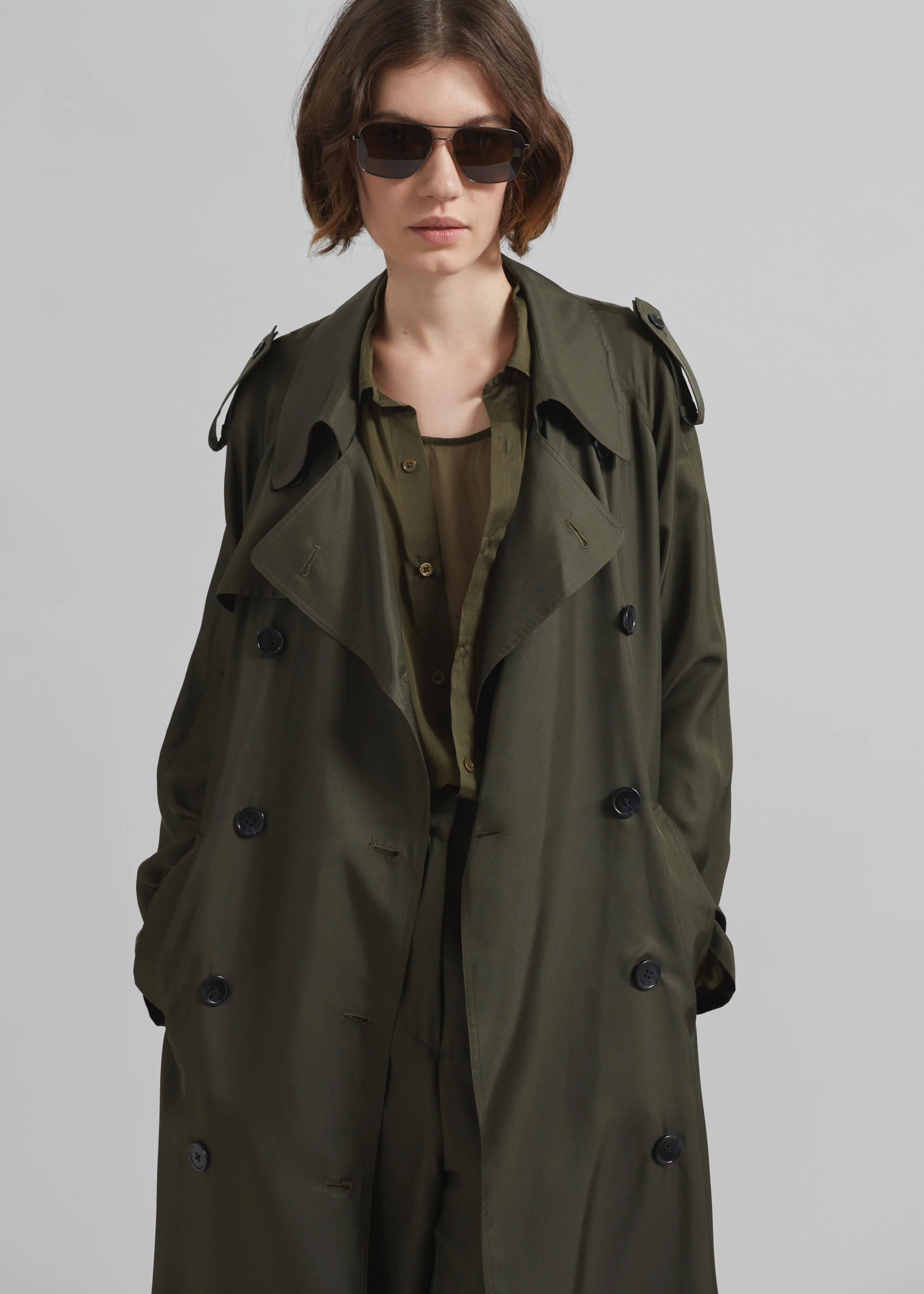 Veyron Silk Trench - Khaki - Image 2
