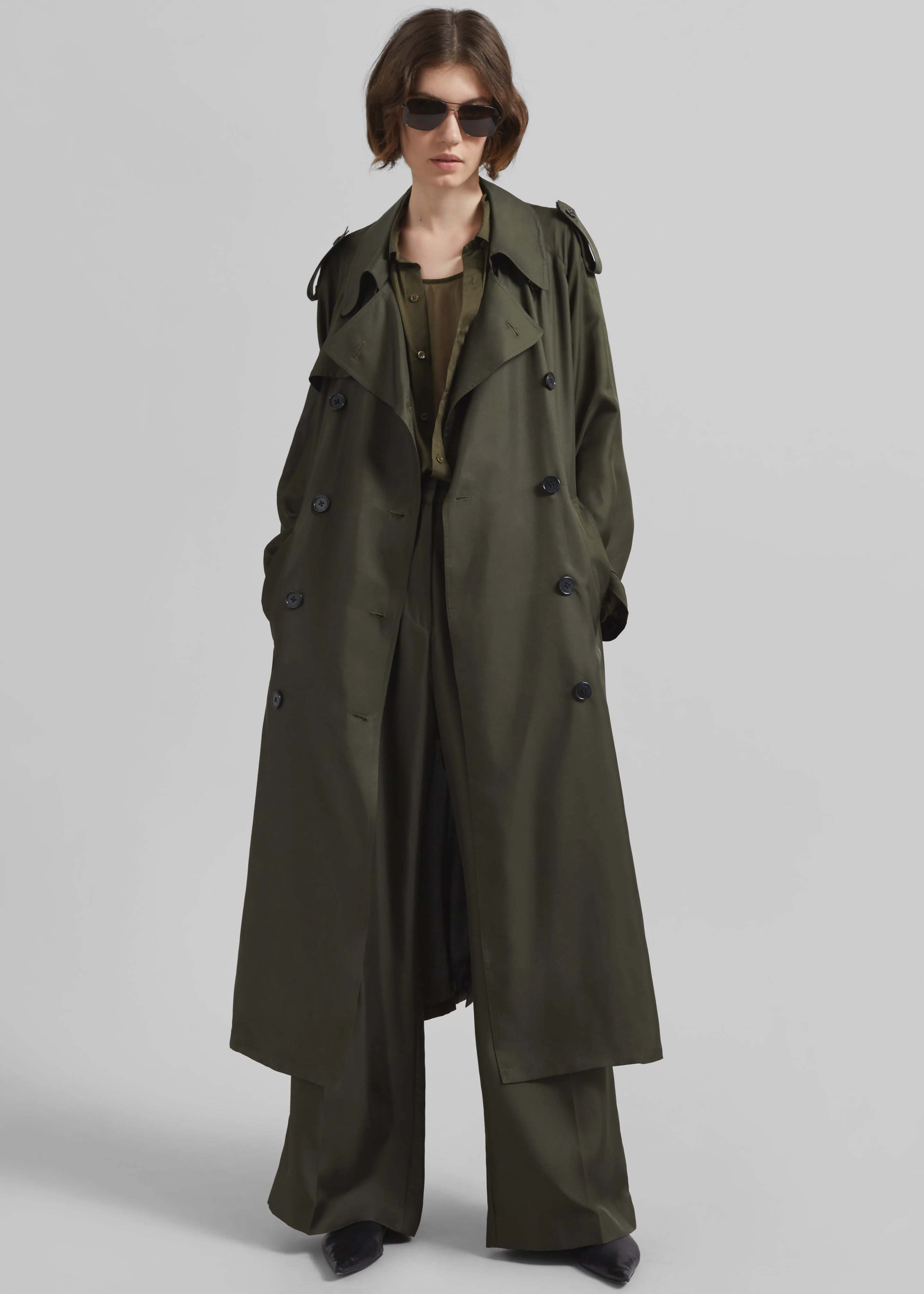 Veyron Silk Trench - Khaki - Image 4
