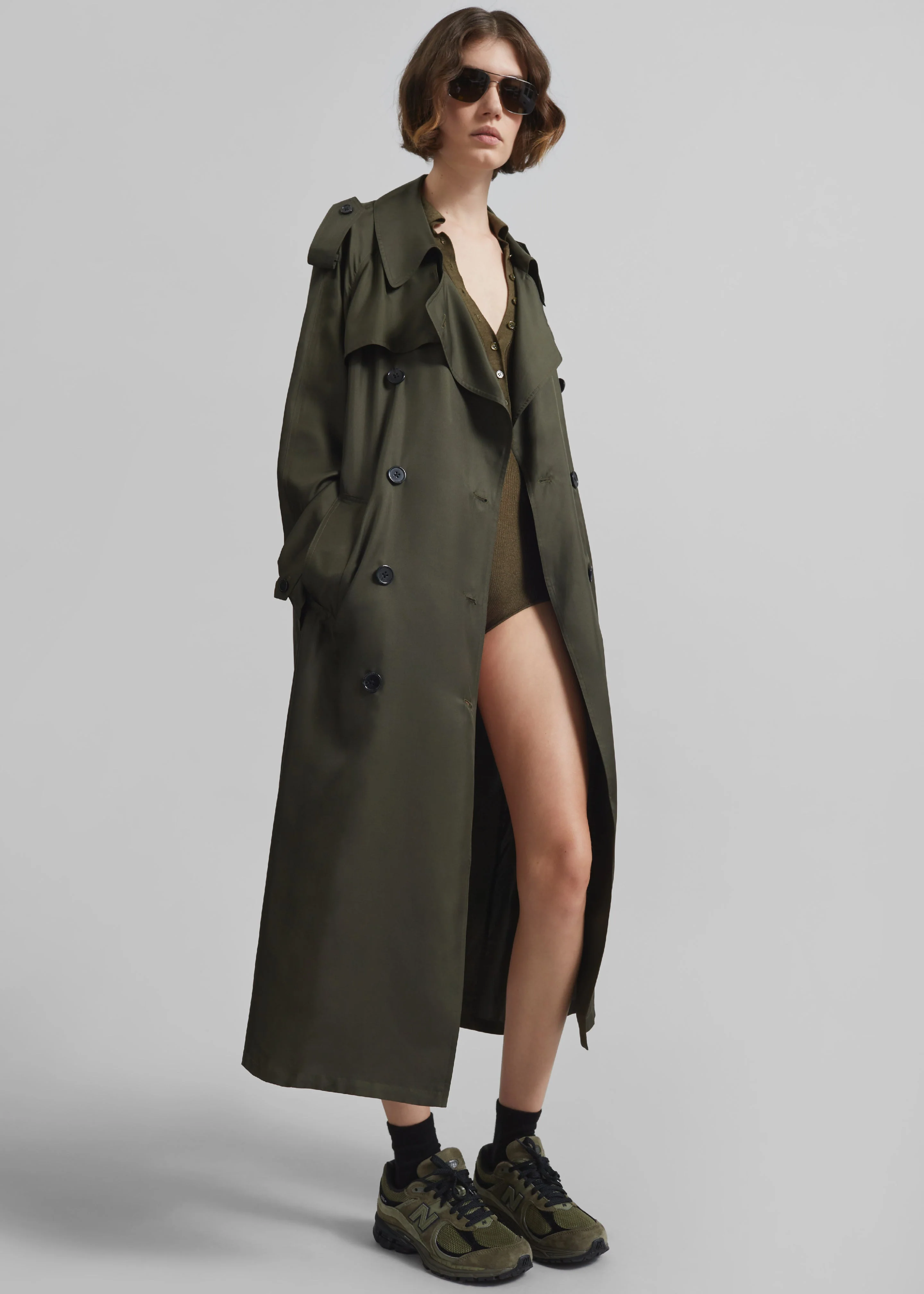 Veyron Silk Trench - Khaki - Image 5