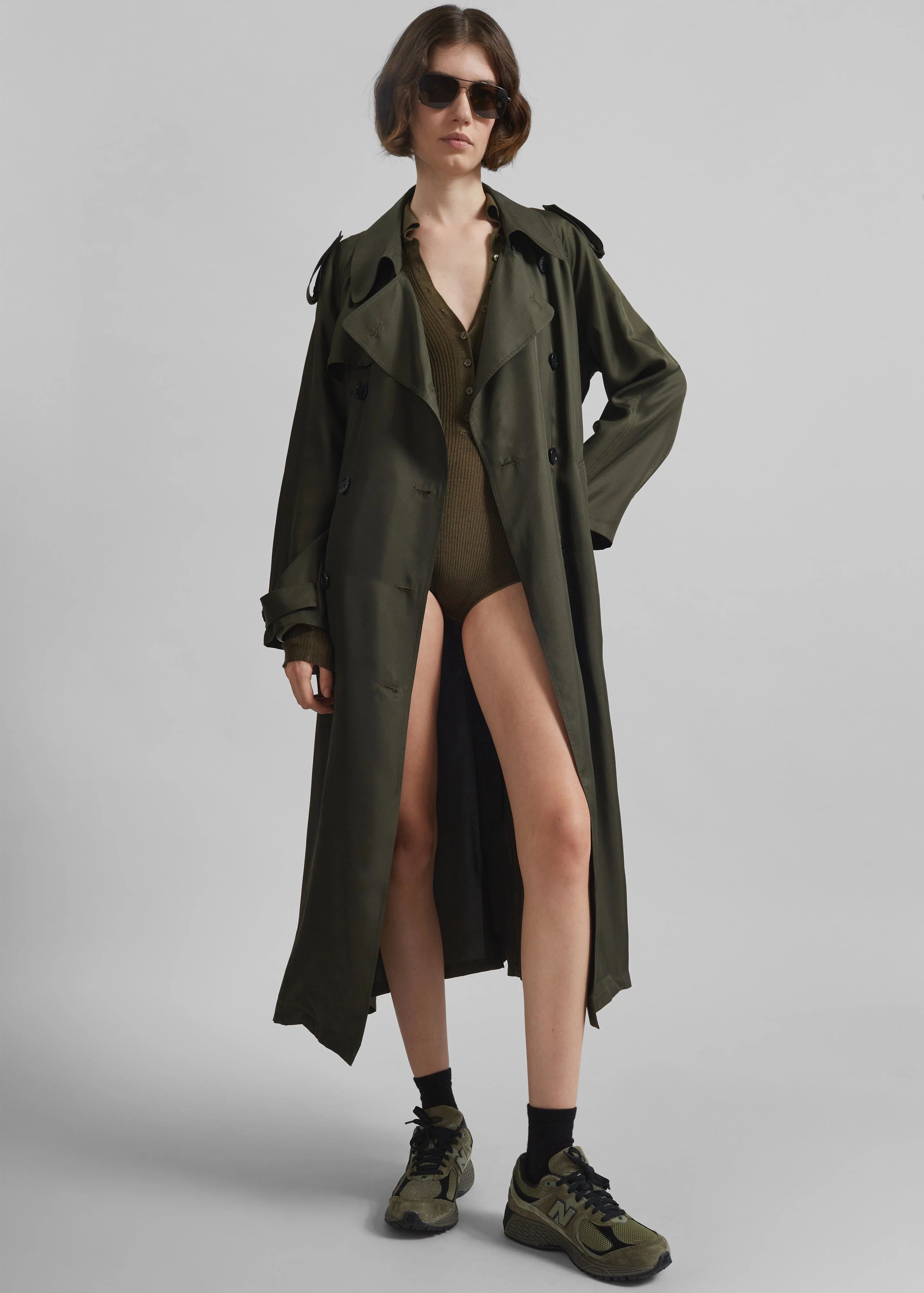 Veyron Silk Trench - Khaki - Image 6