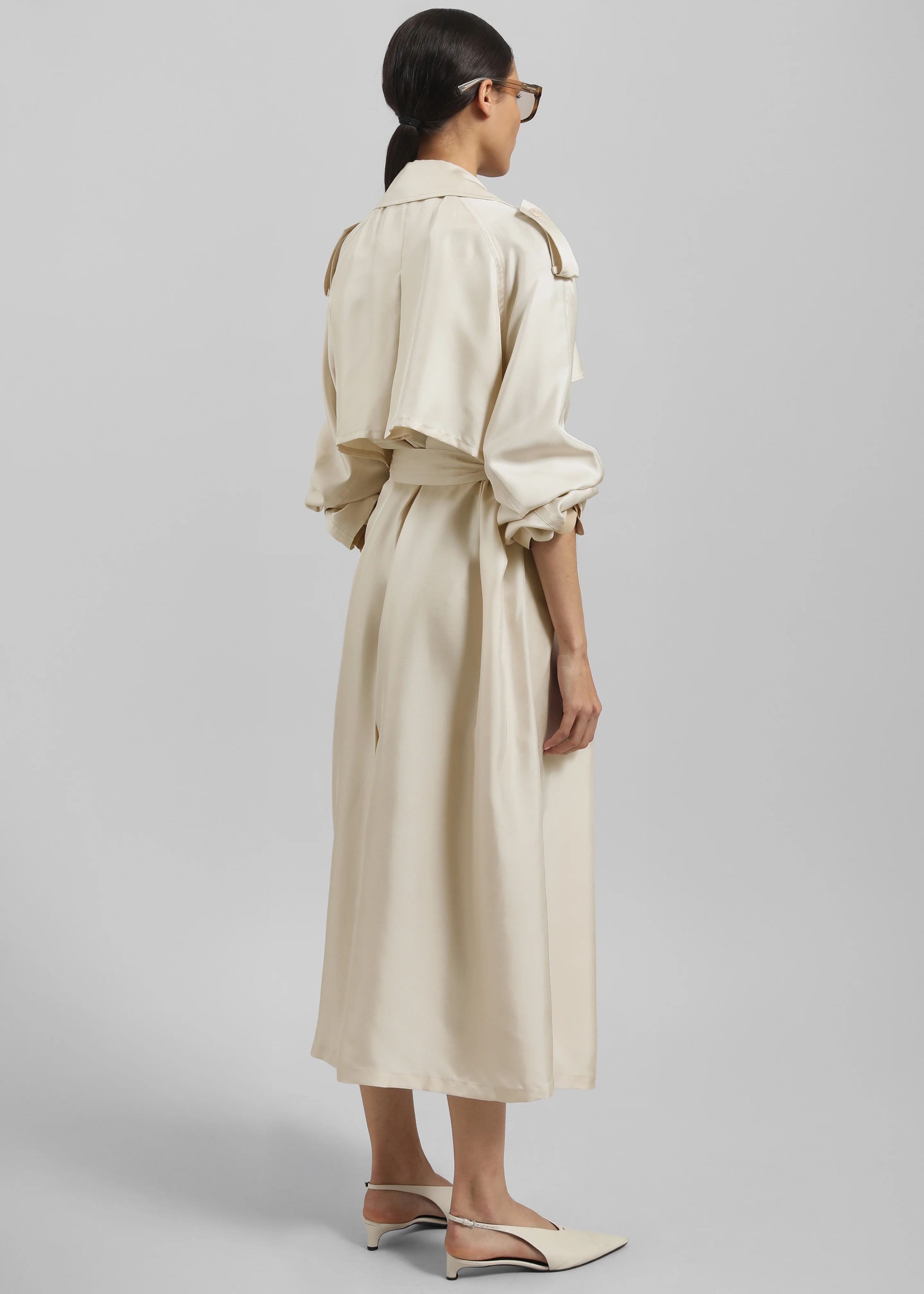 Veyron Silk Trench - Light Beige - Image 7