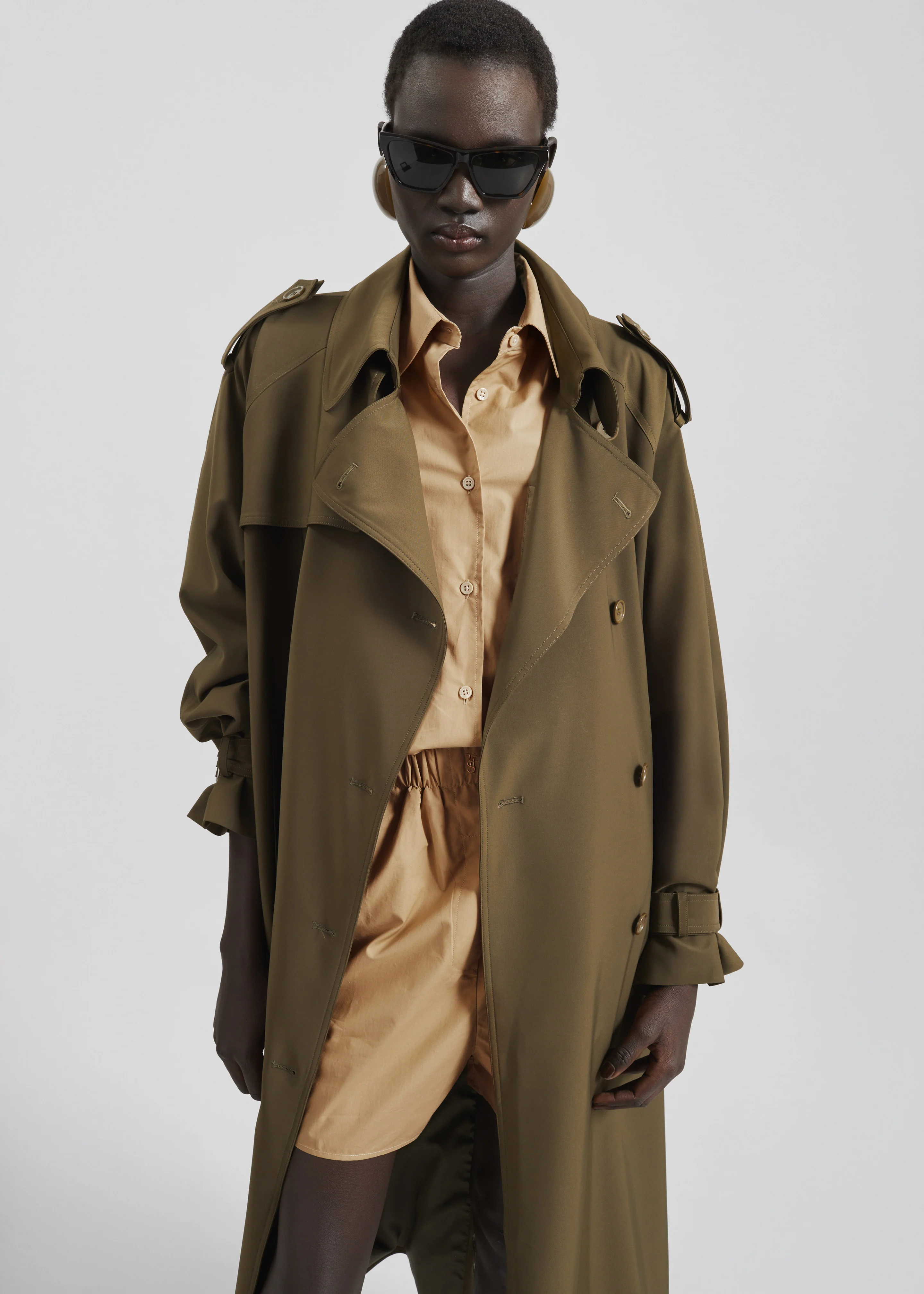 Veyron Trench Coat - Khaki - Image 2
