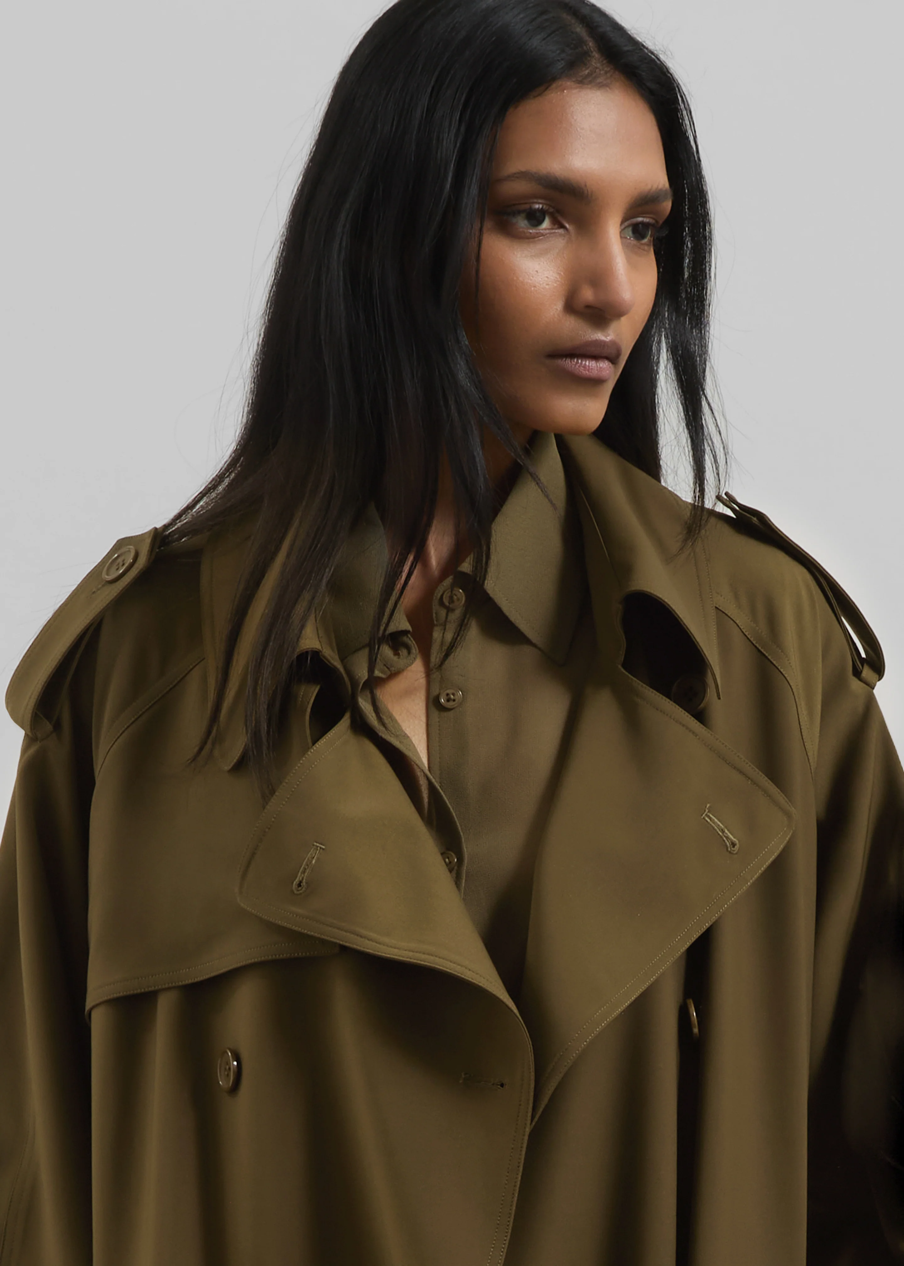 Veyron Trench Coat - Khaki - Image 3