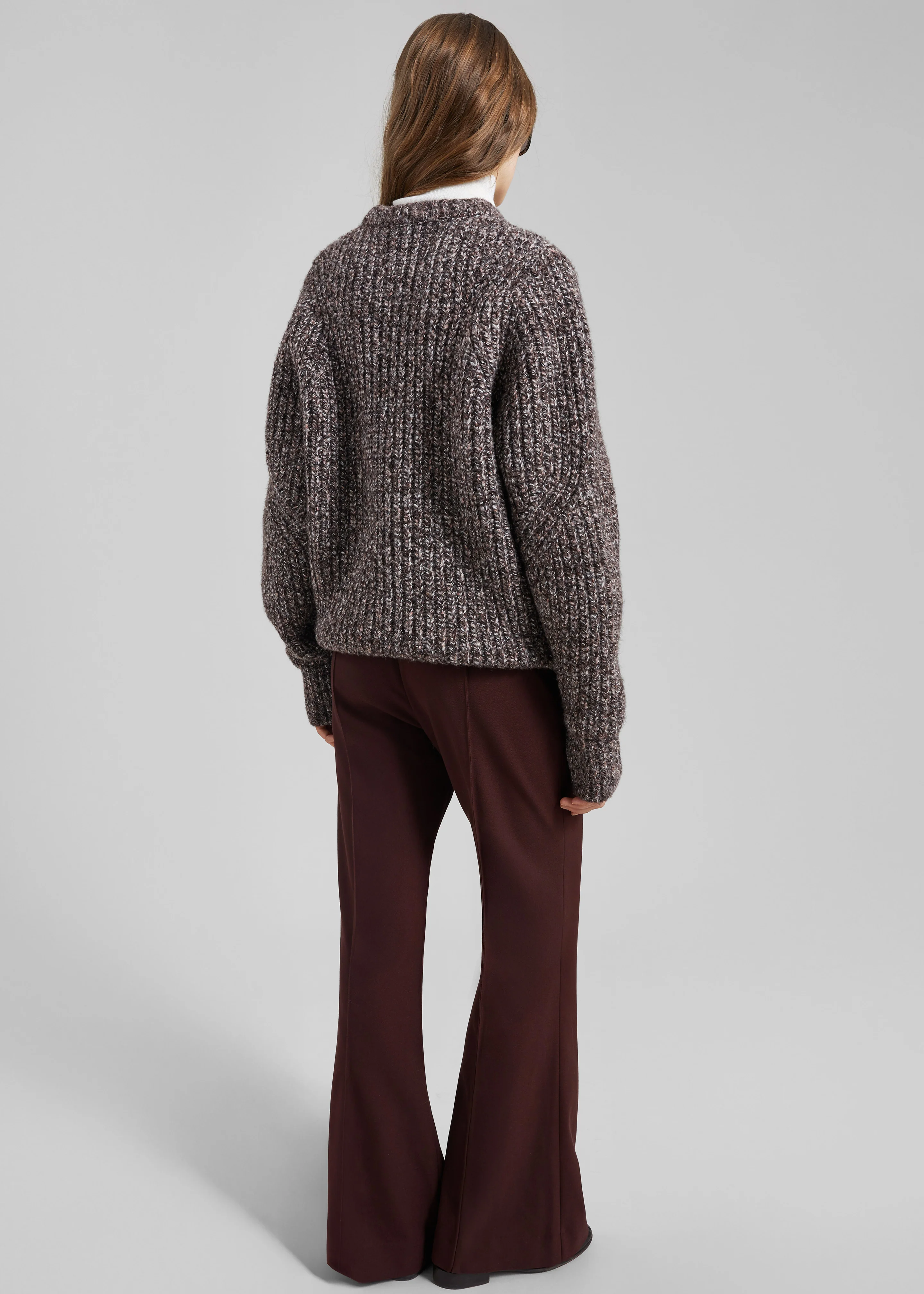 Vezia Chunky Knit Sweater - Brown Melange - Image 6