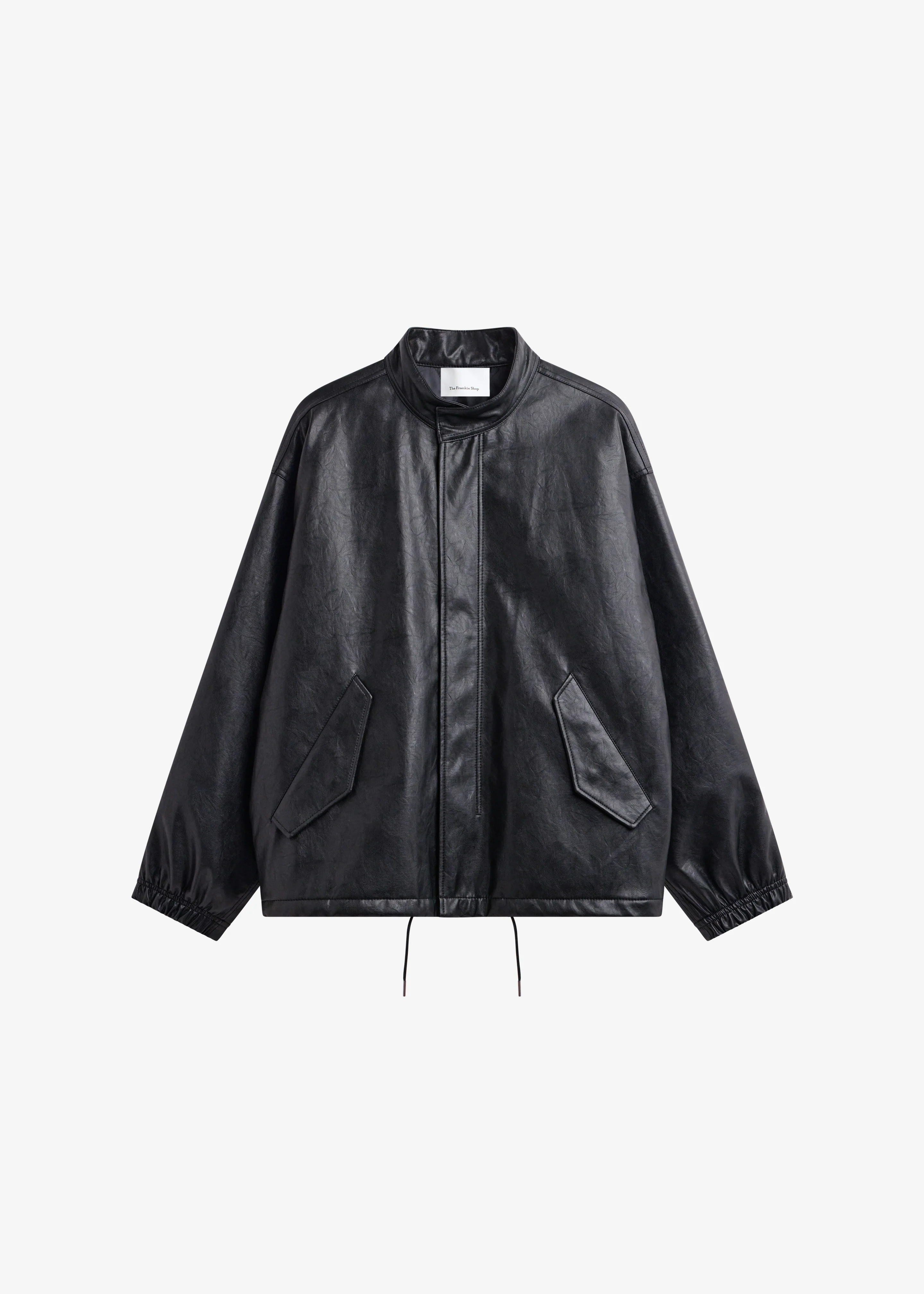 Viborg Faux Leather Jacket - Black - Image 8