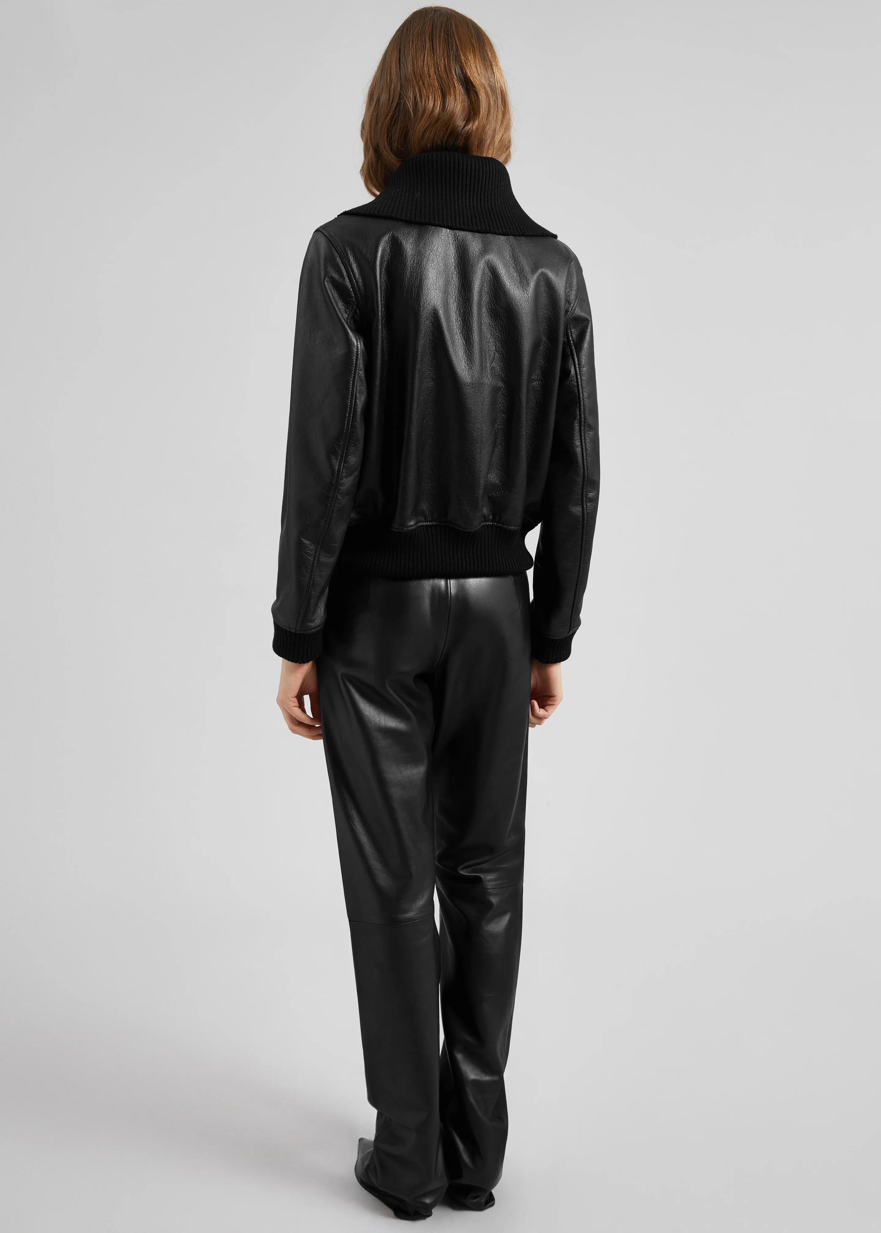 Vidsel Leather Bomber Jacket - Black - Image 8