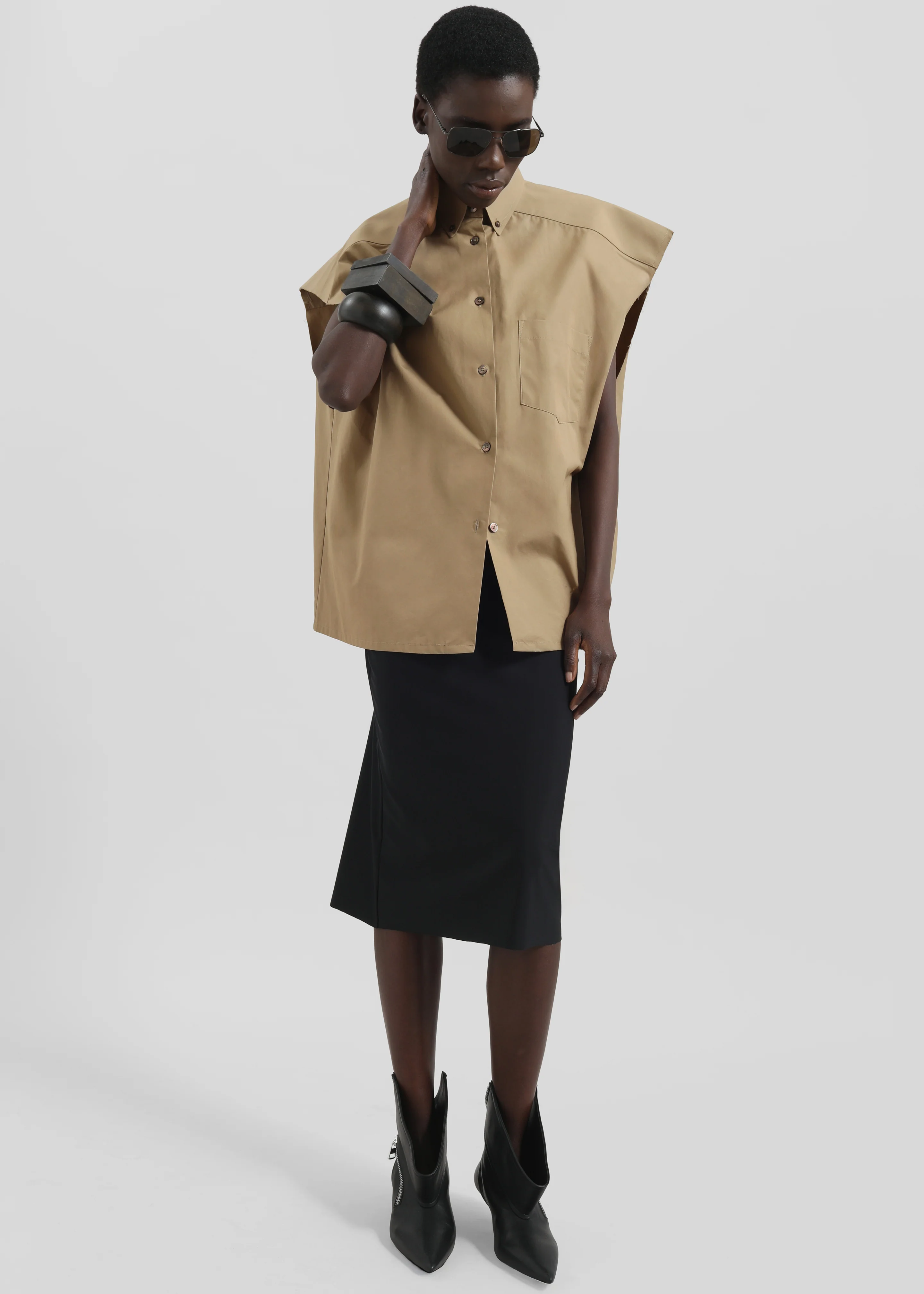 Viera Midi Skirt - Black - Image 6