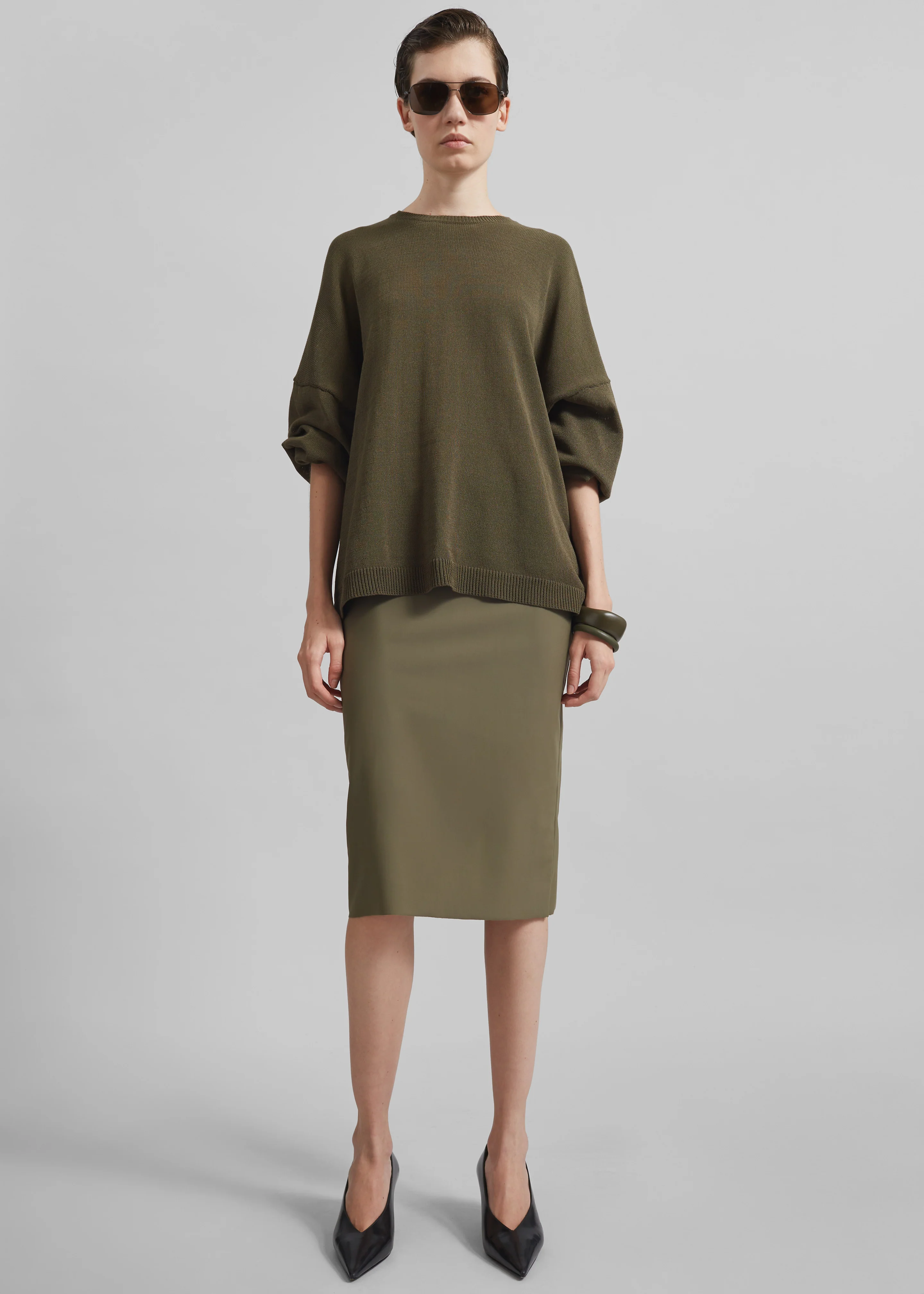 Viera Midi Skirt - Khaki - Image 4