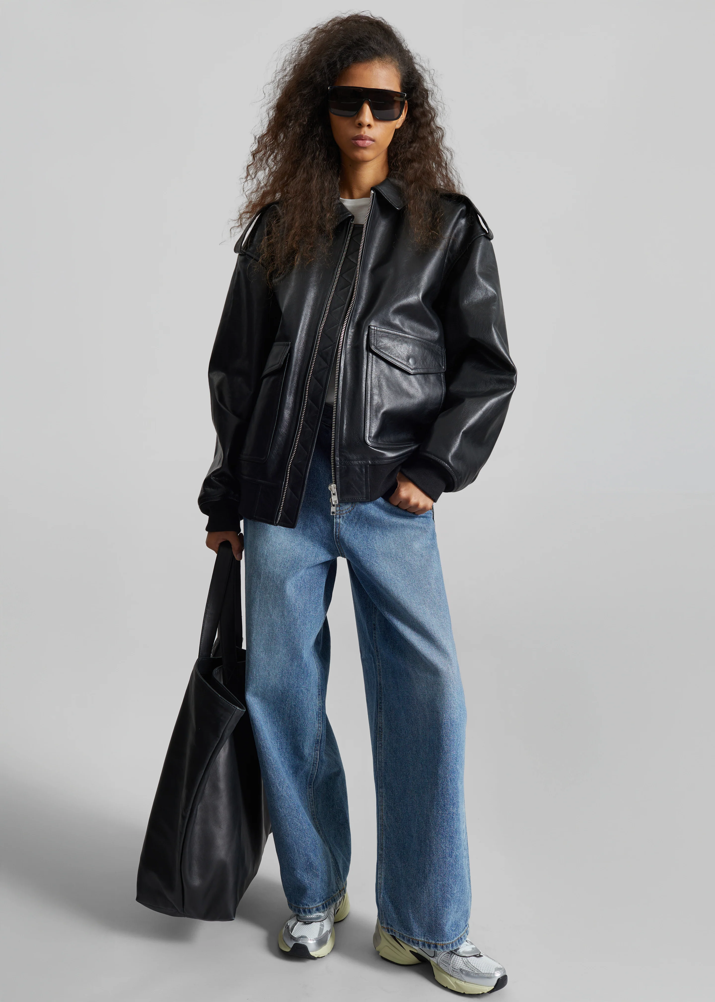 Viper Leather Jacket - Black - Image 7