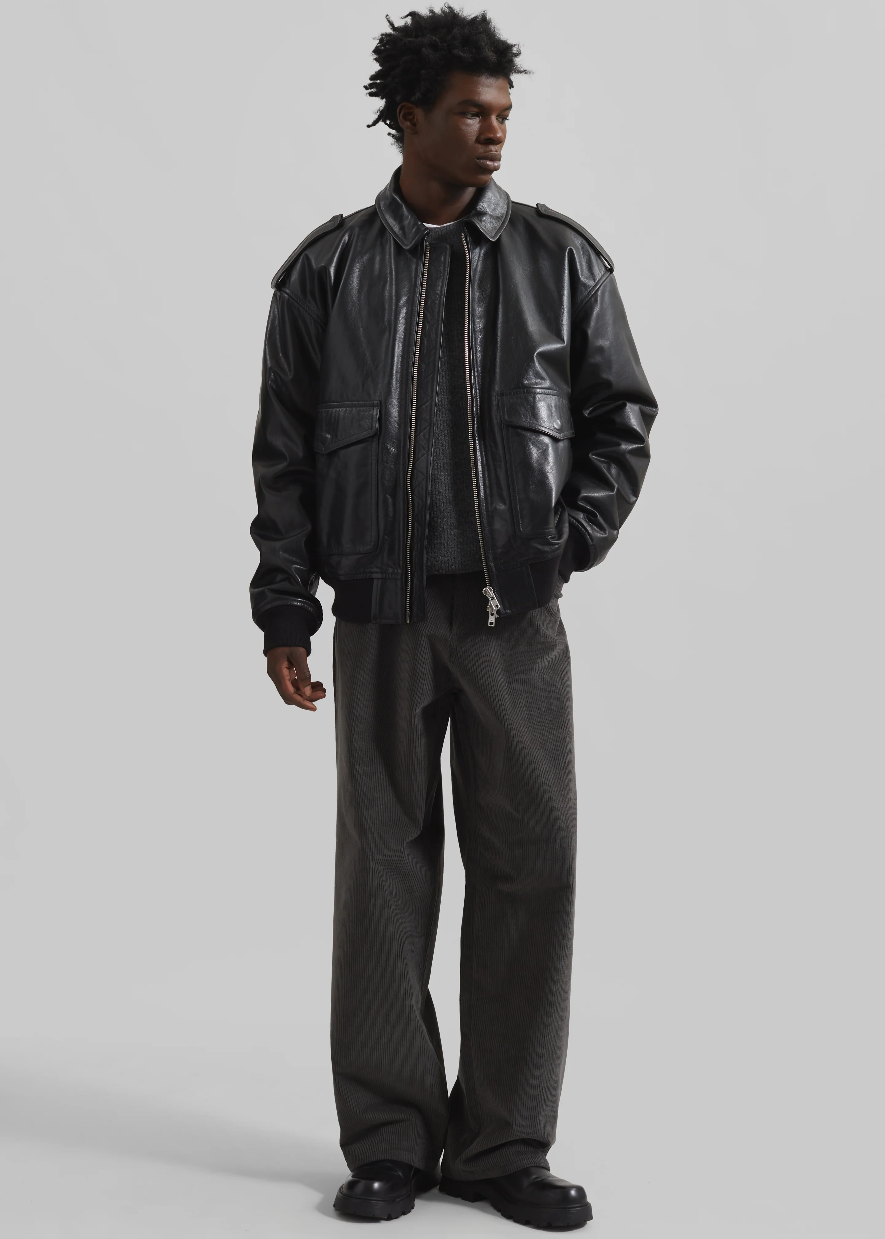 Viper Leather Jacket - Black - Image 8