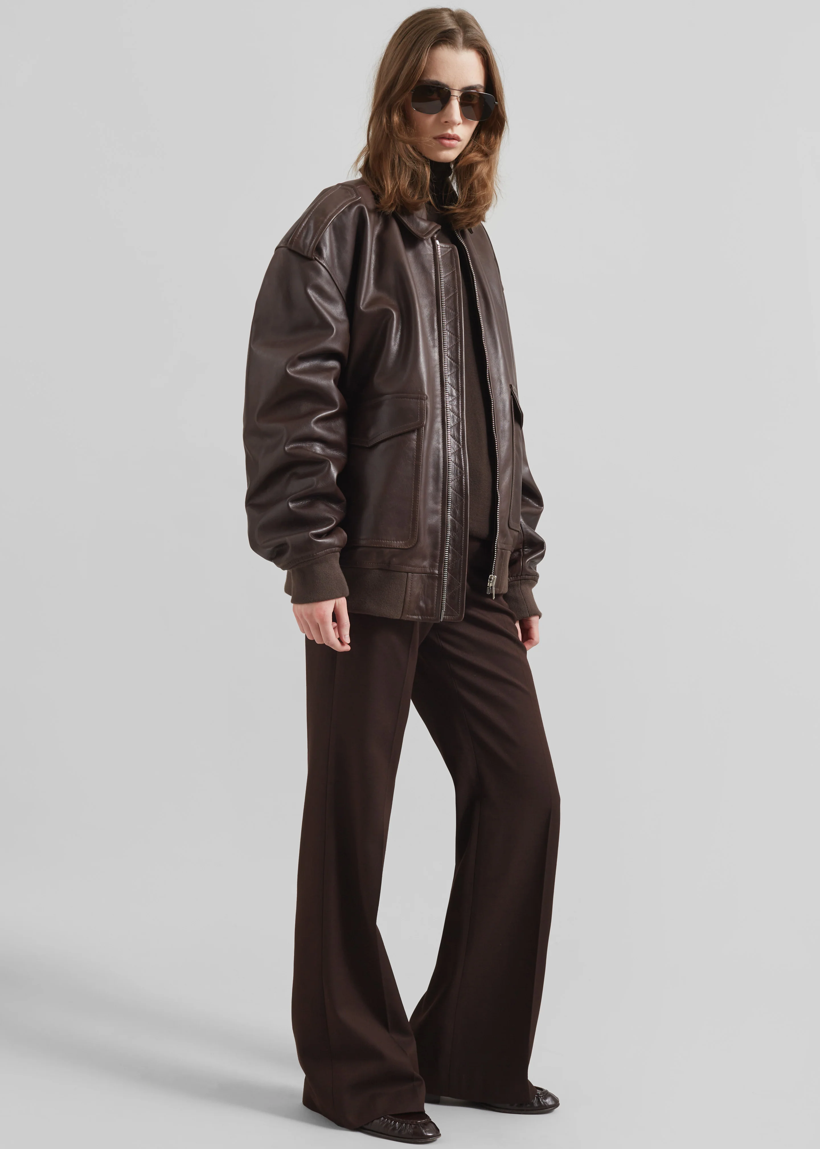 Viper Leather Jacket - Brown - Image 7