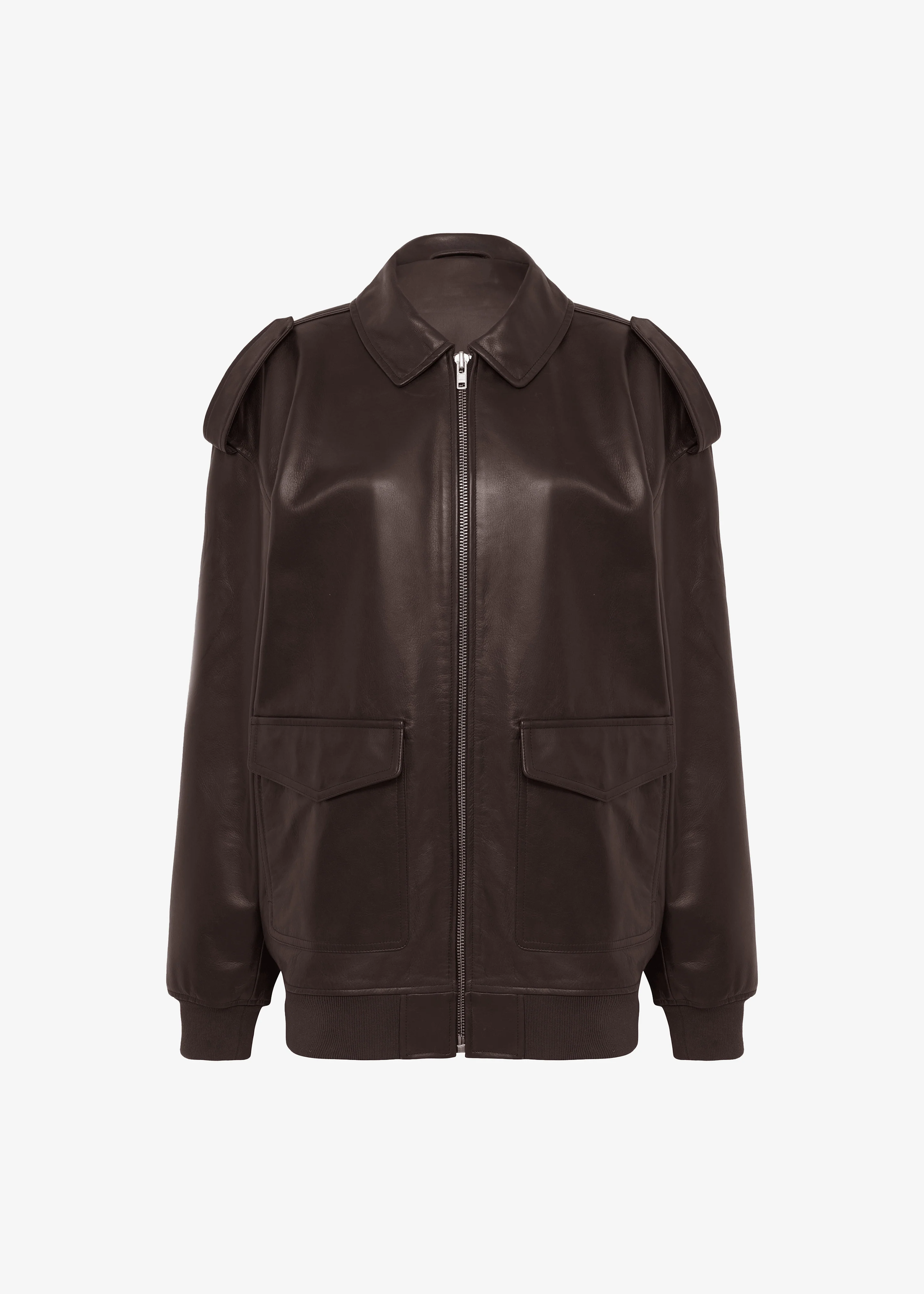 Viper Leather Jacket - Brown - Image 9