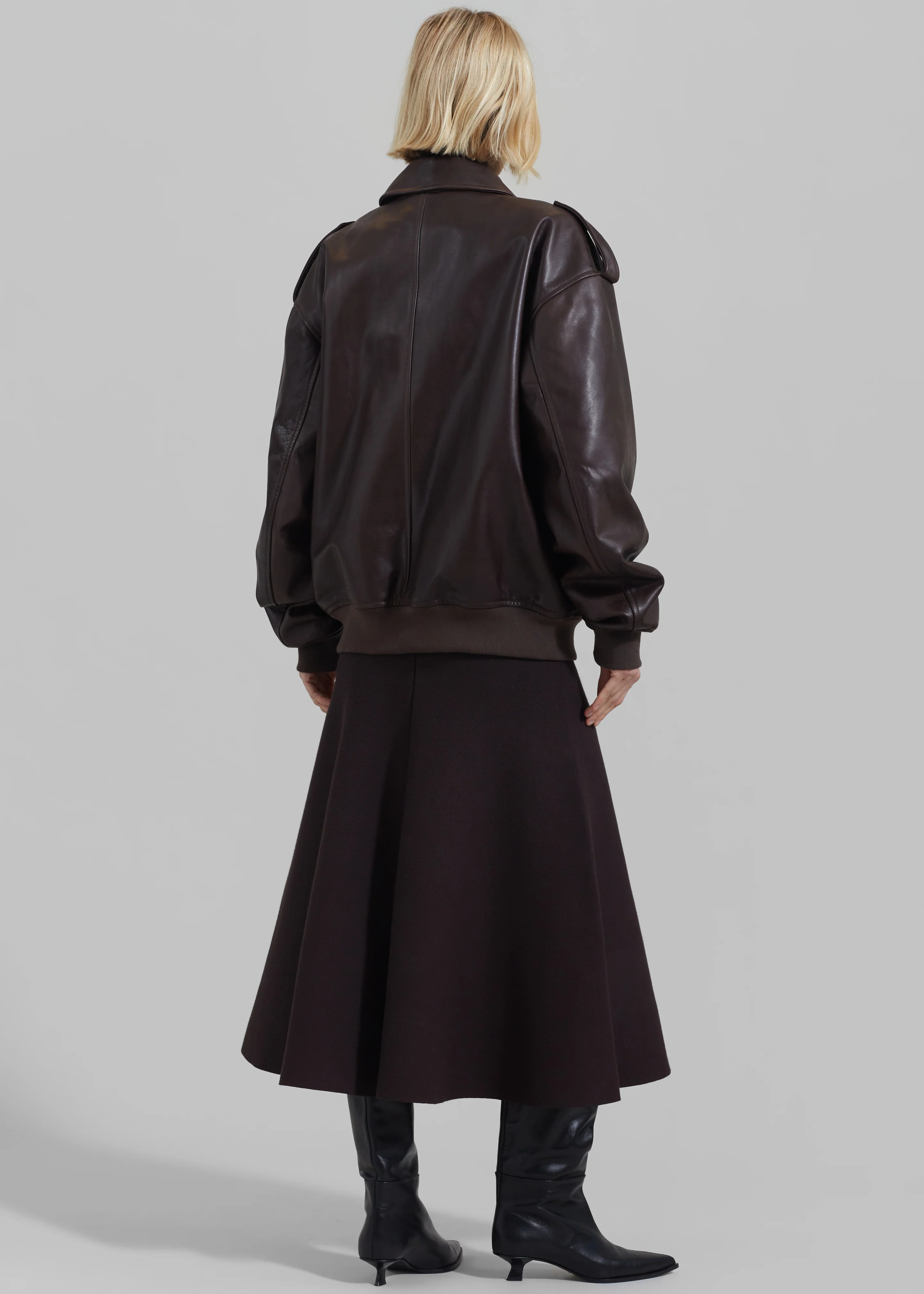 Viper Leather Jacket - Dark Plum - Image 14