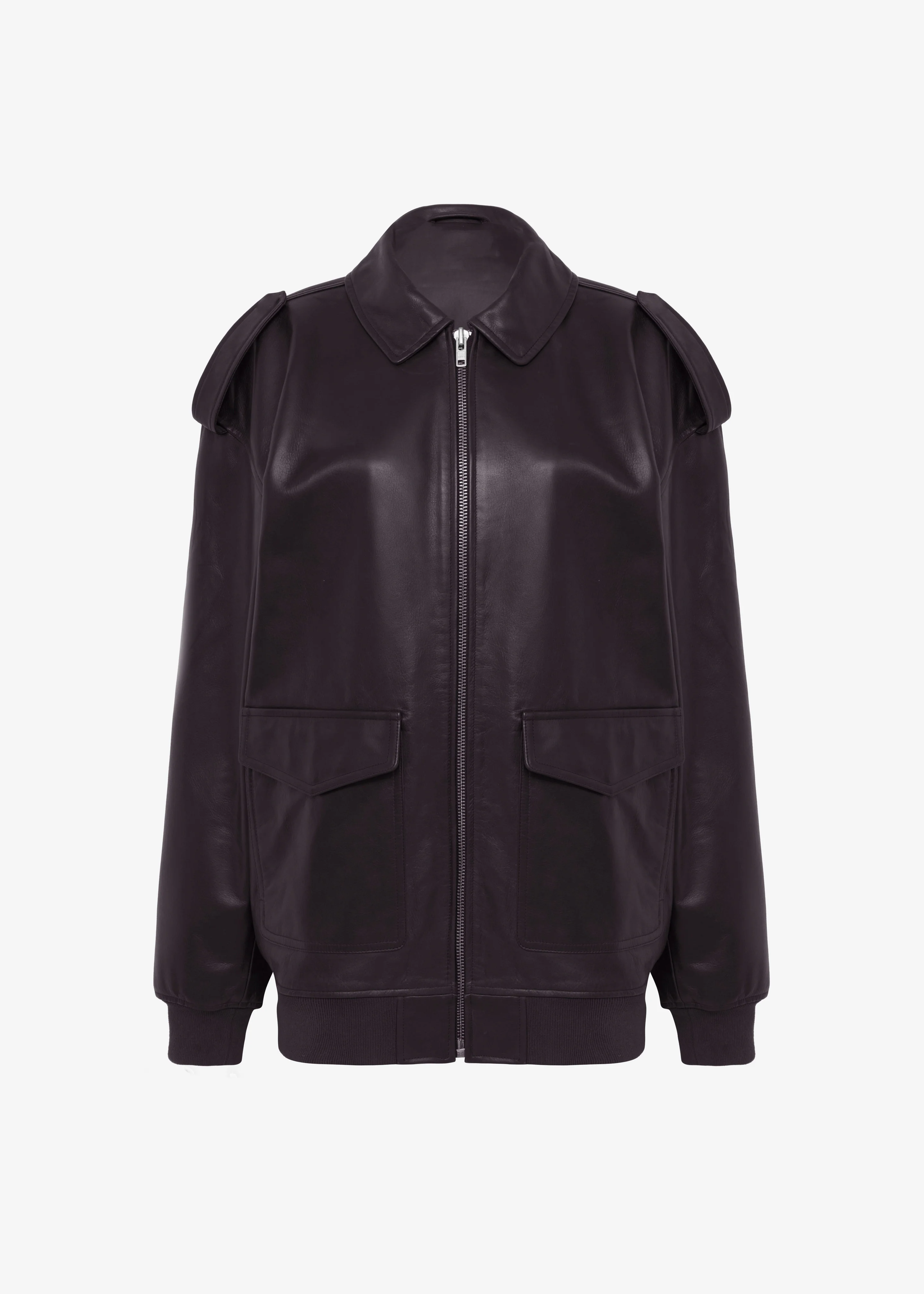 Viper Leather Jacket - Dark Plum - Image 15