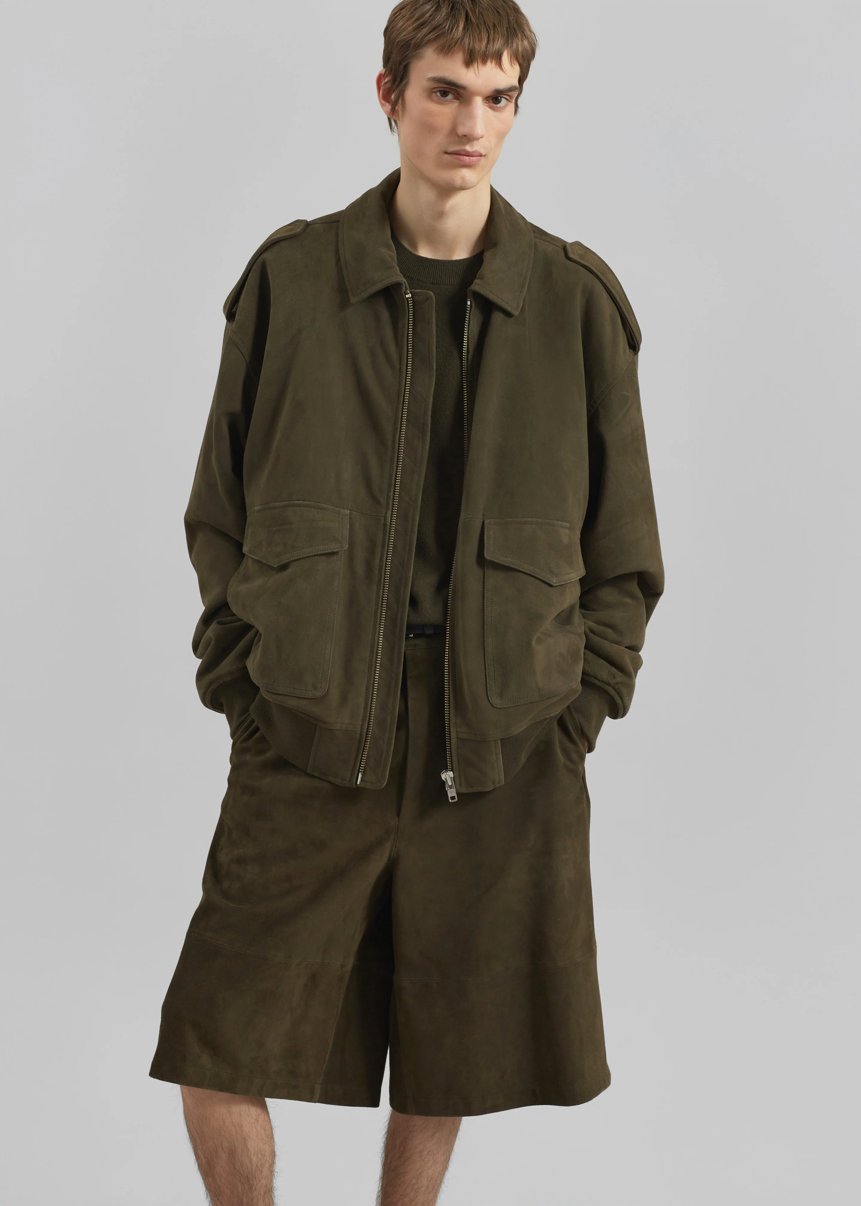 Viper Suede Jacket - Khaki - Image 10