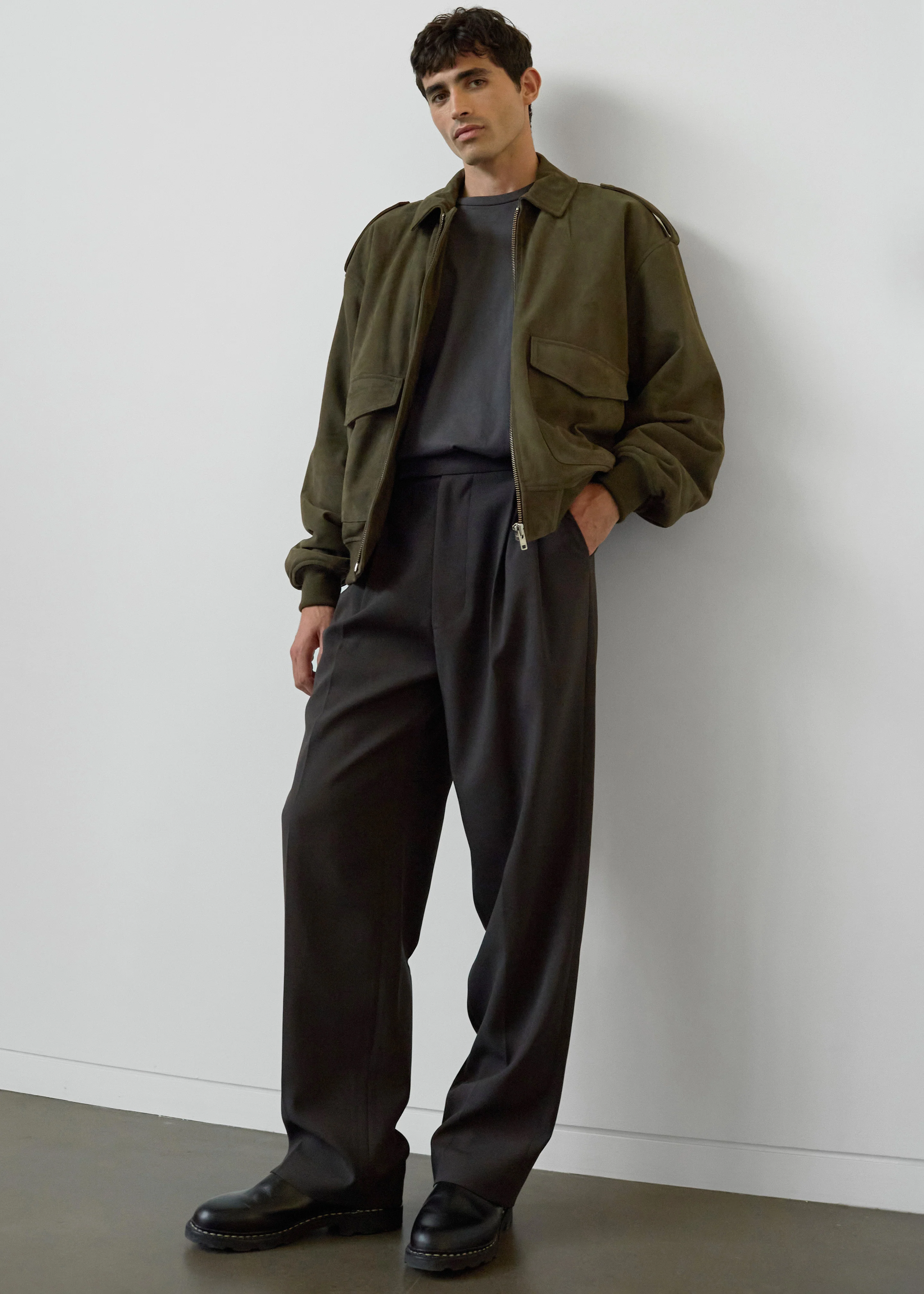 Viper Suede Jacket - Khaki - Image 2