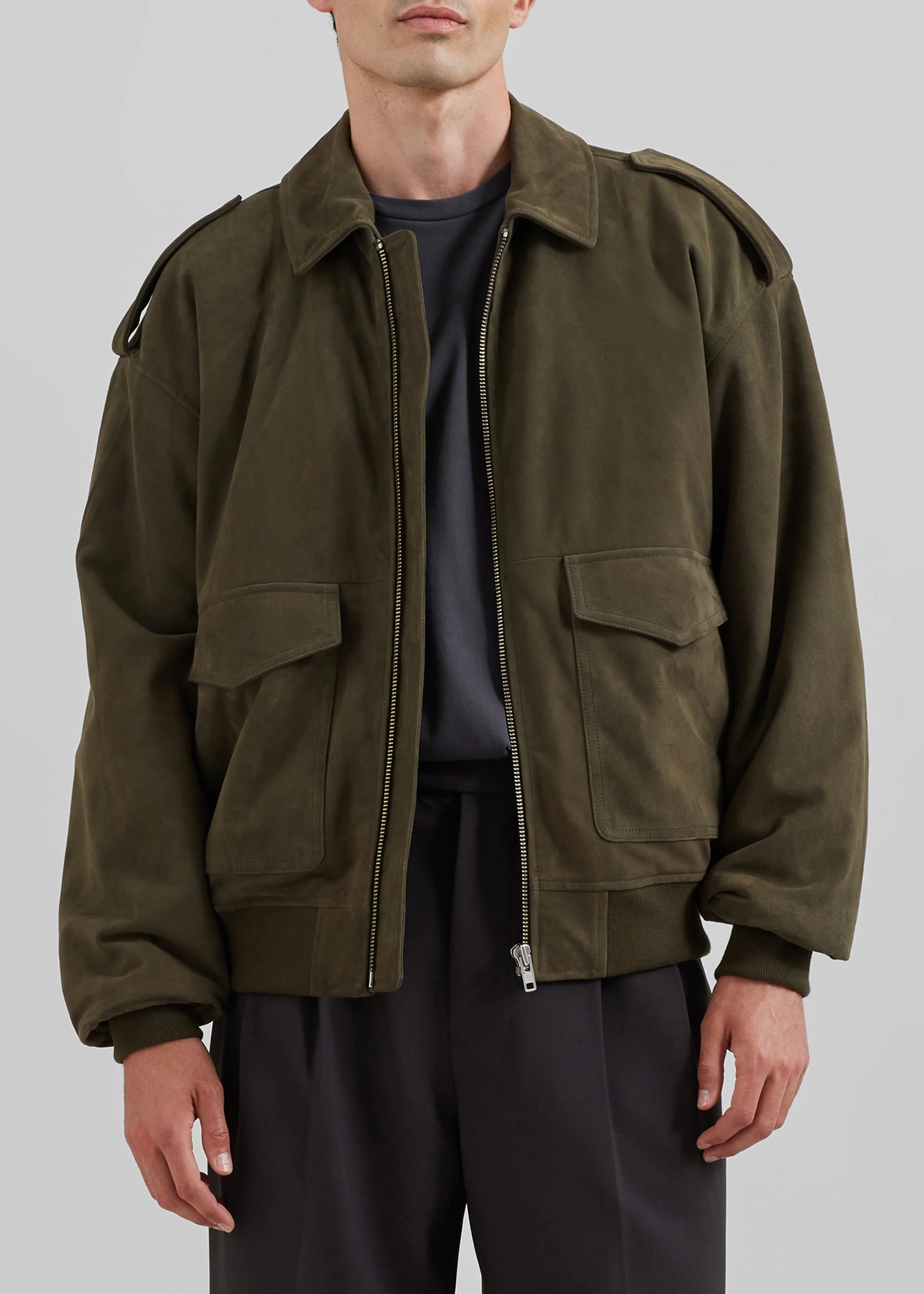 Viper Suede Jacket - Khaki - Image 4