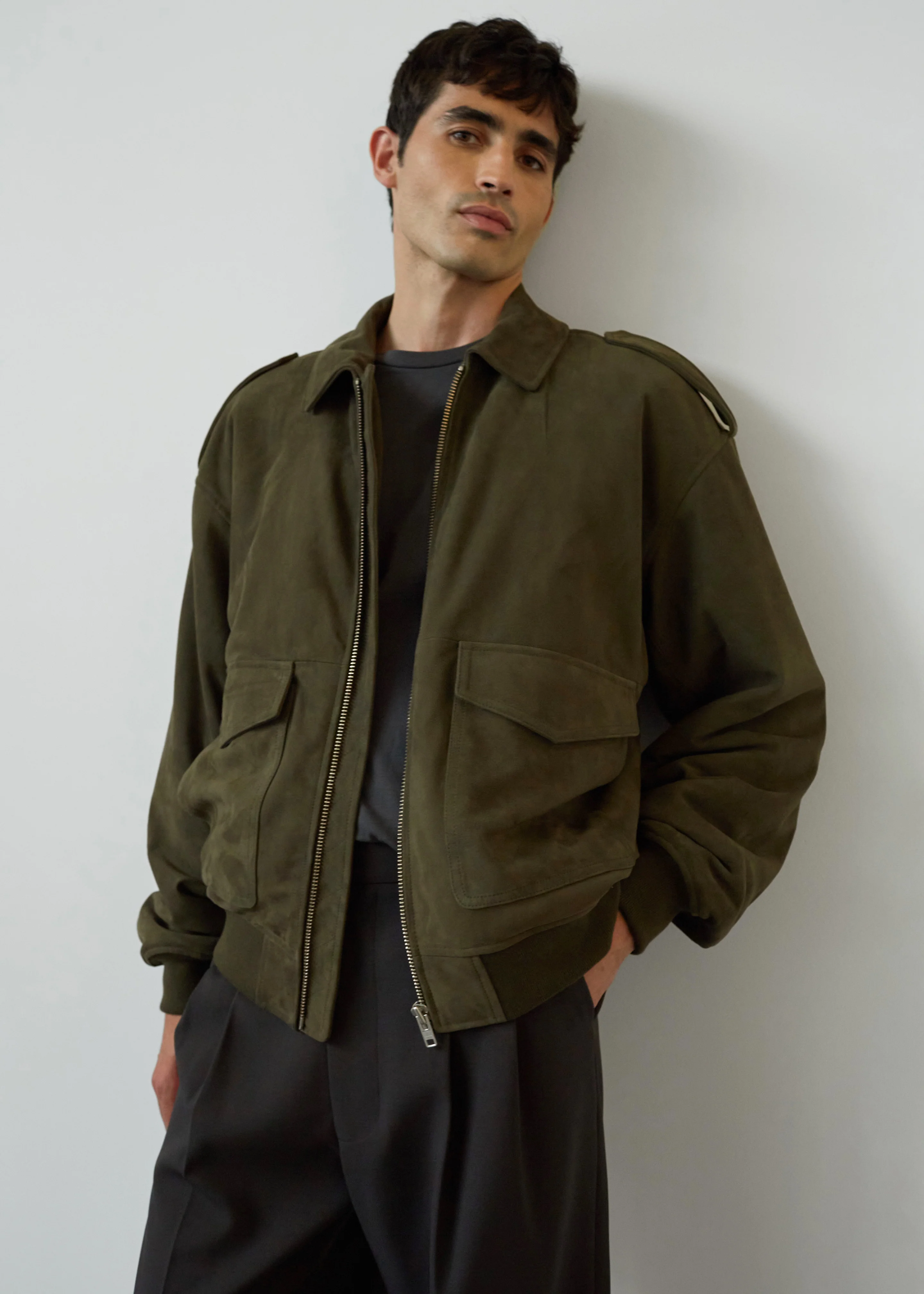 Viper Suede Jacket - Khaki - Image 5