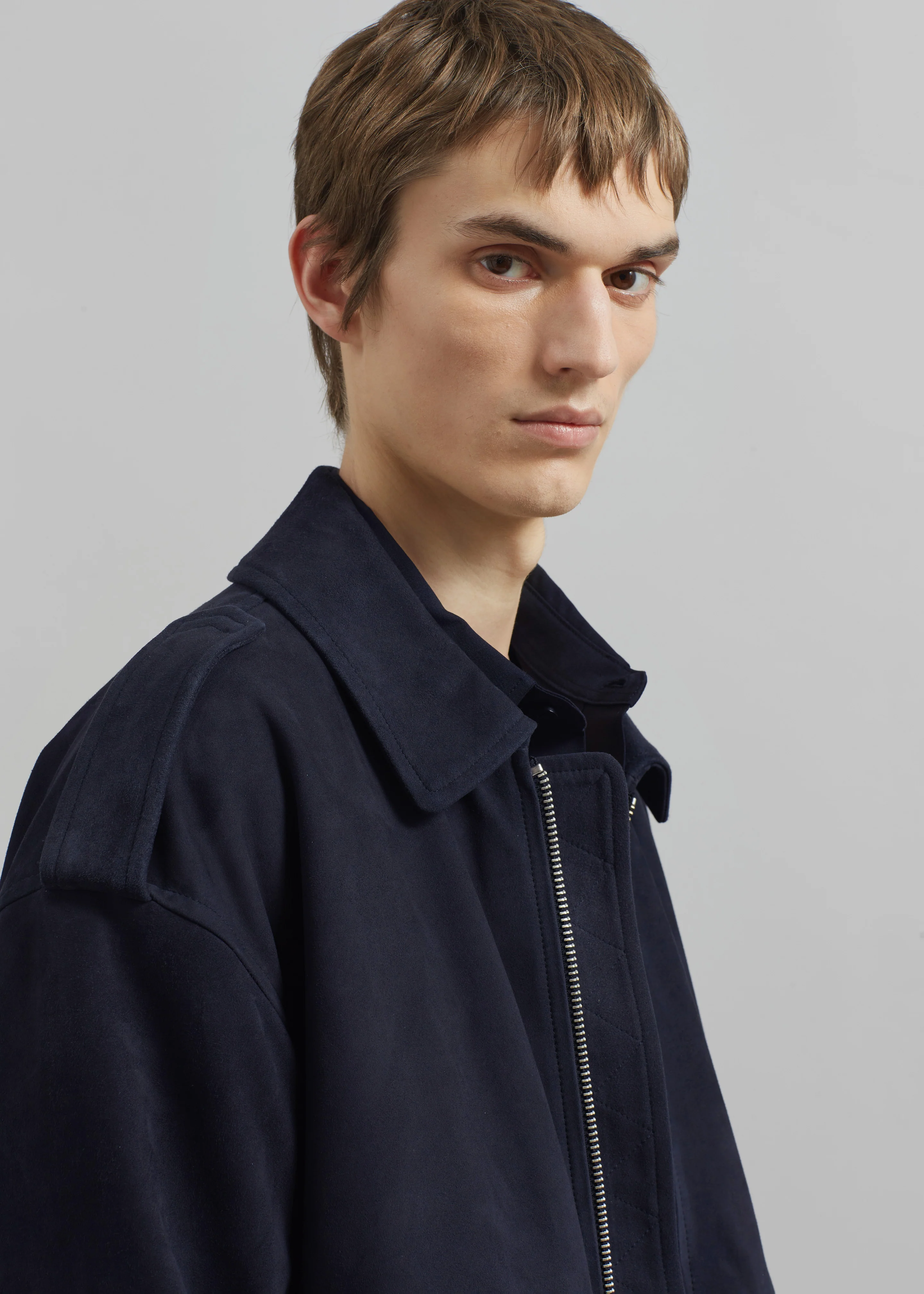 Viper Suede Jacket - Navy - Image 4