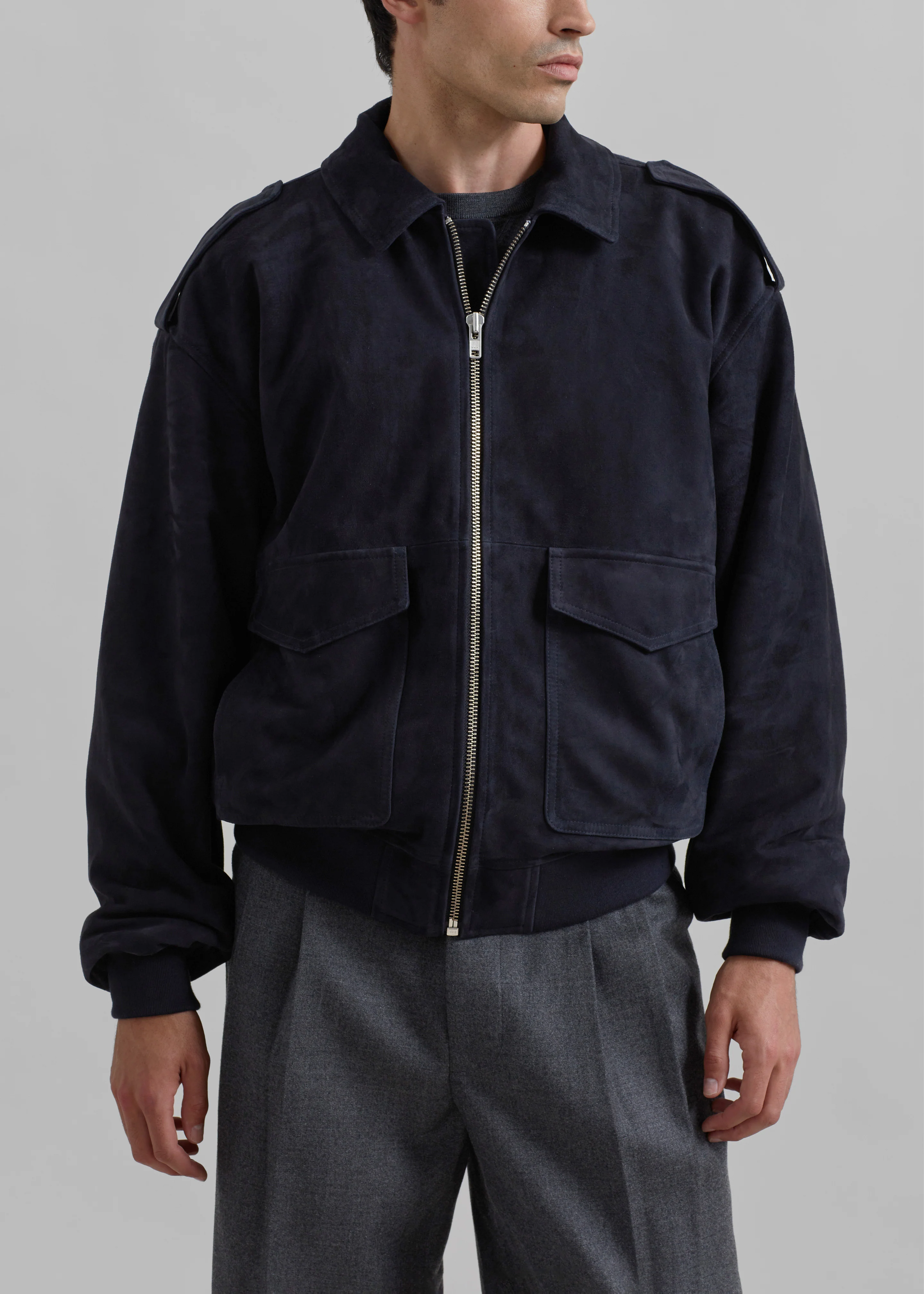Viper Suede Jacket - Navy - Image 7