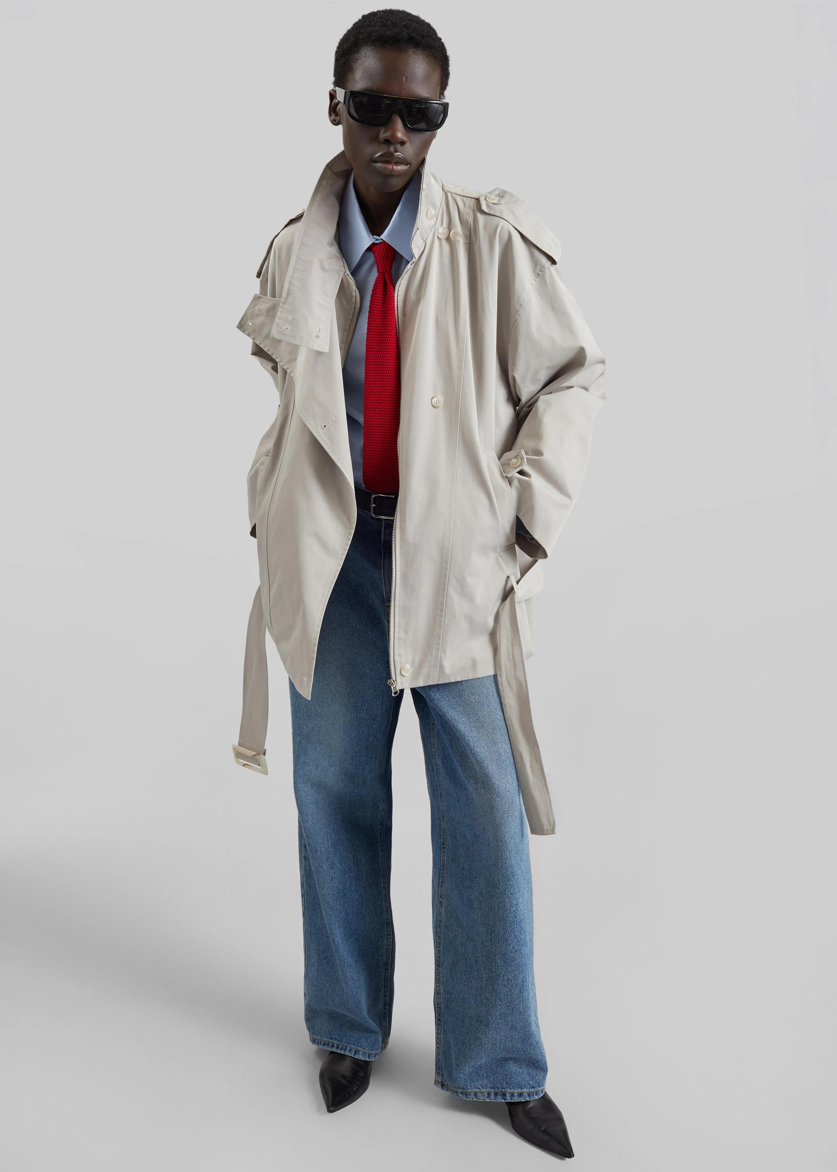 Virar Short Trench - Ice Grey