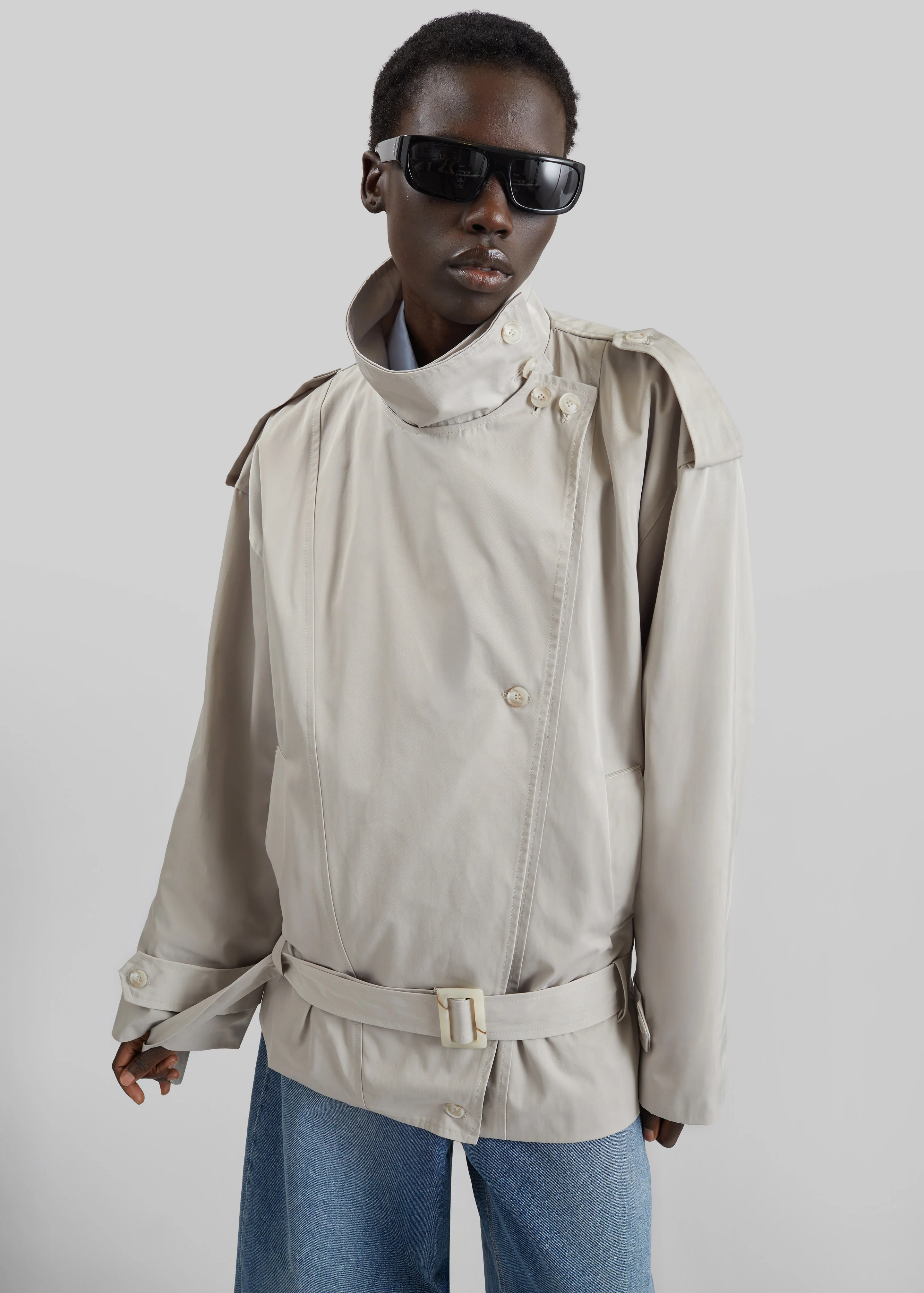 Virar Short Trench - Ice Grey - Image 4