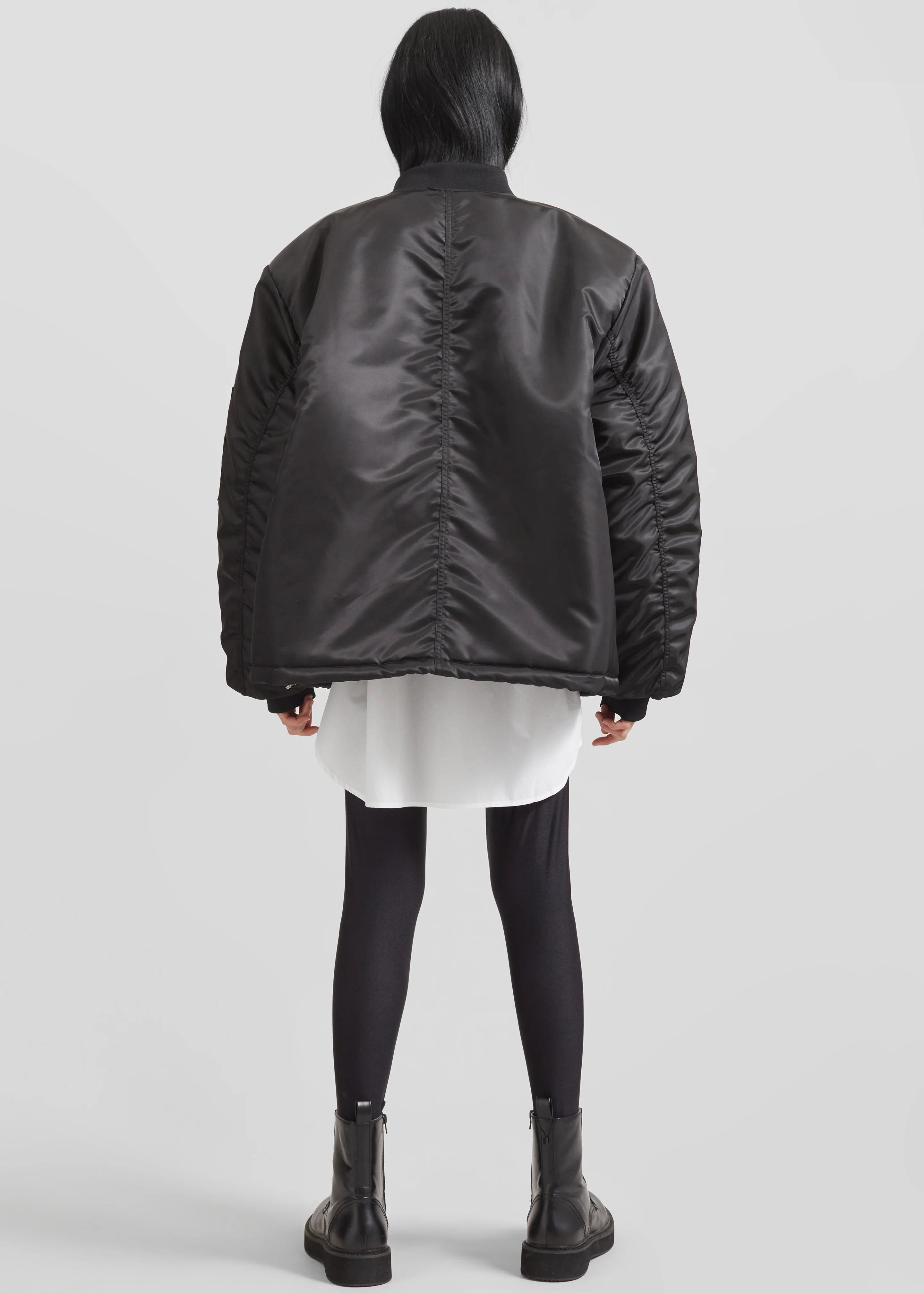 Volme Padded Bomber Jacket - Black - Image 6